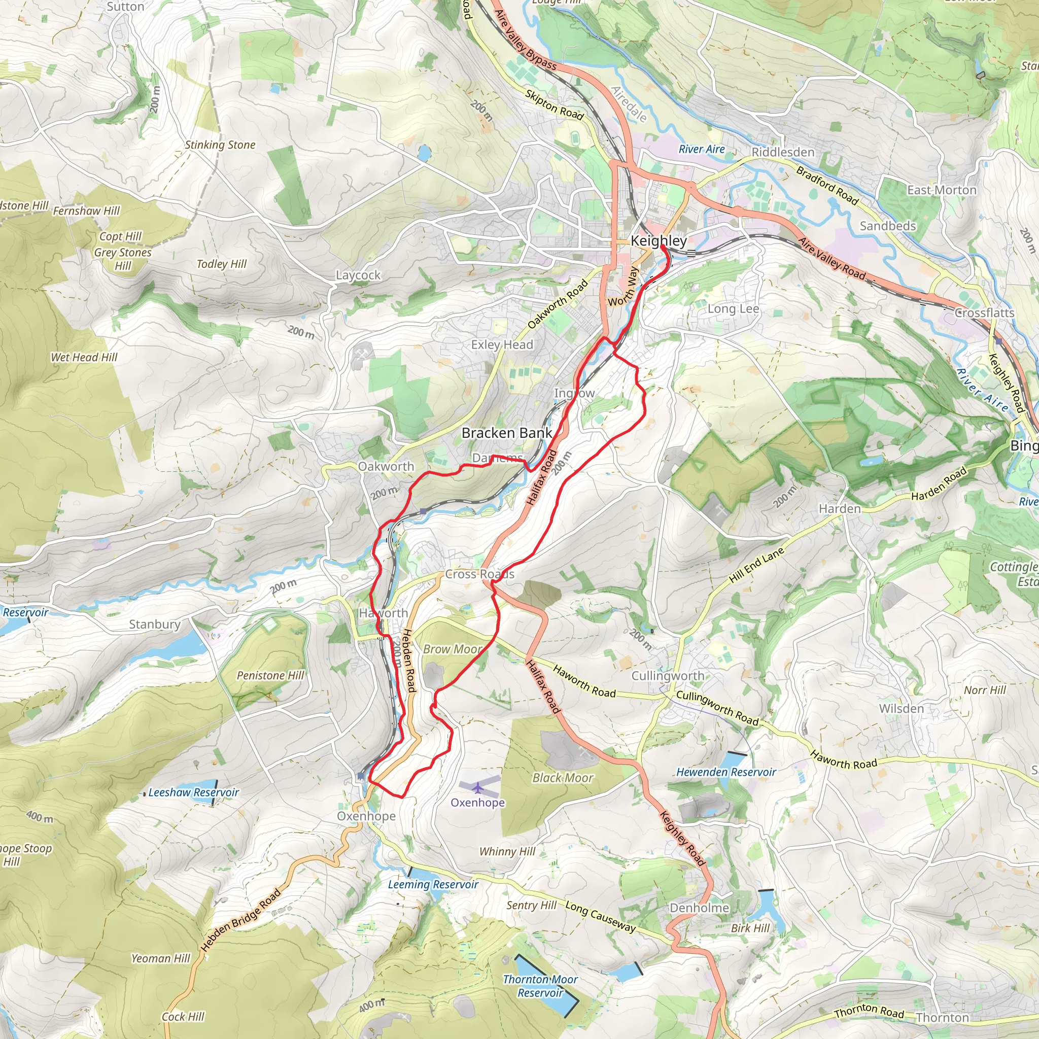 Worth Way - W Yorks mobile static map