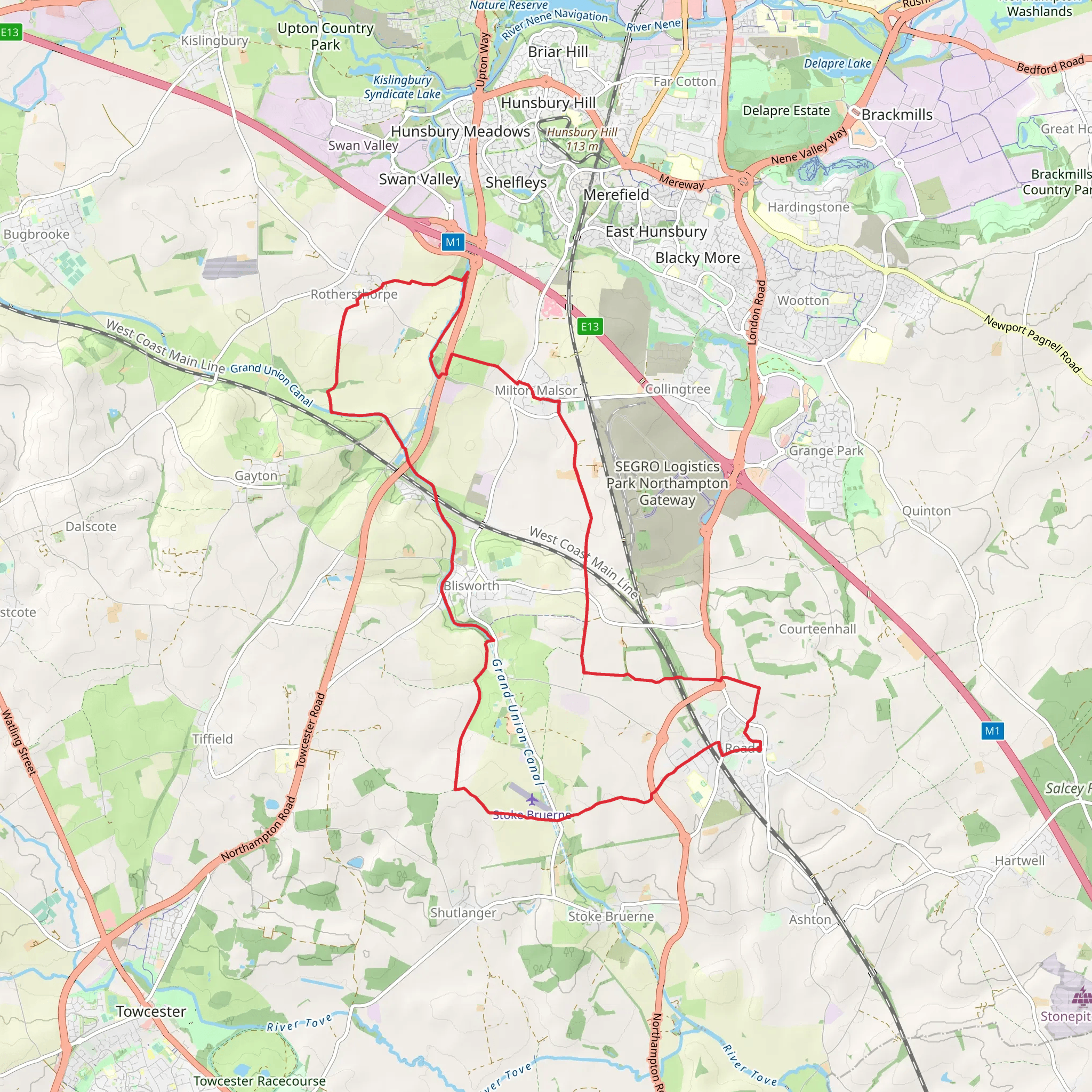 Blisworth and Grand Union Canal Walk mobile static map