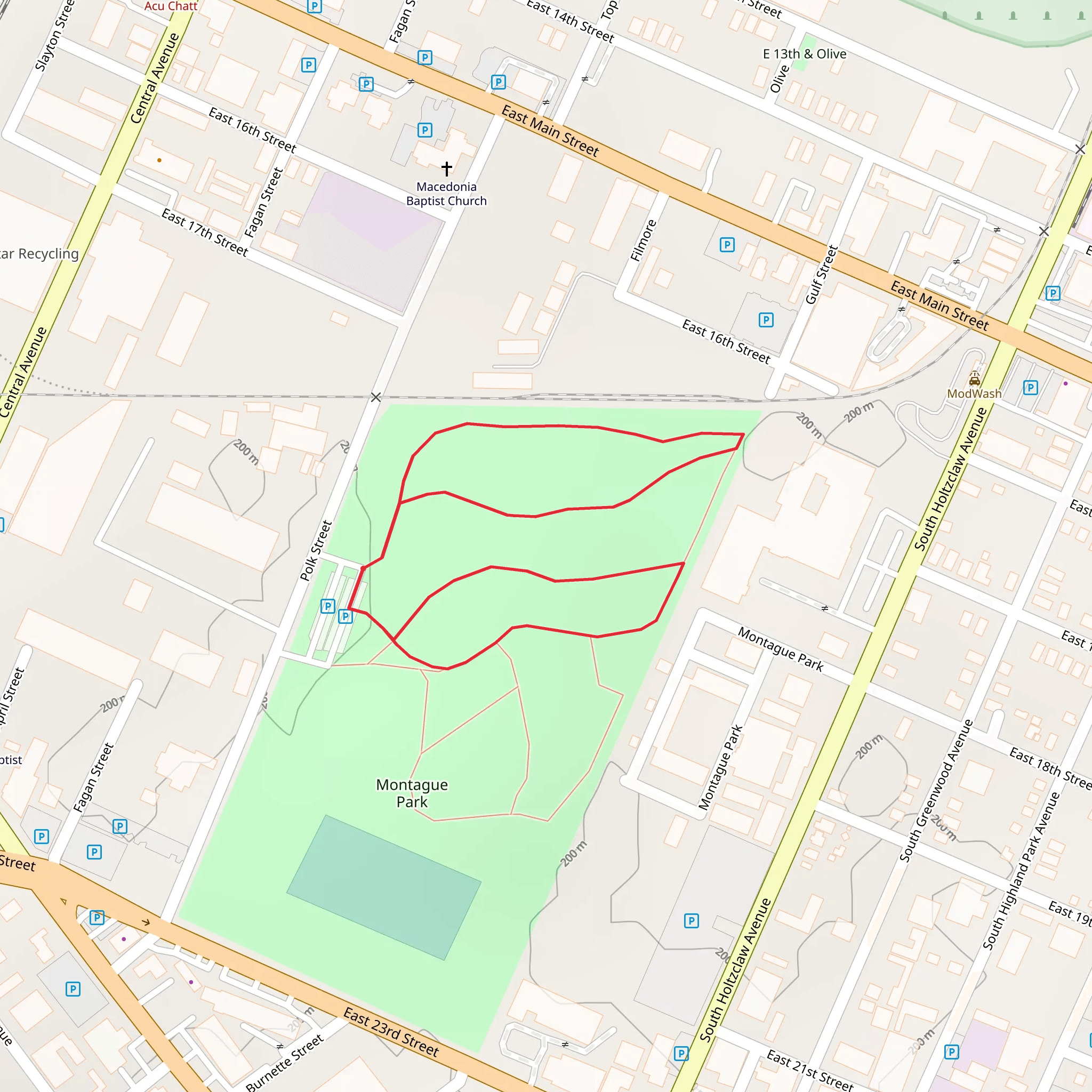 Montague Park Loop mobile static map