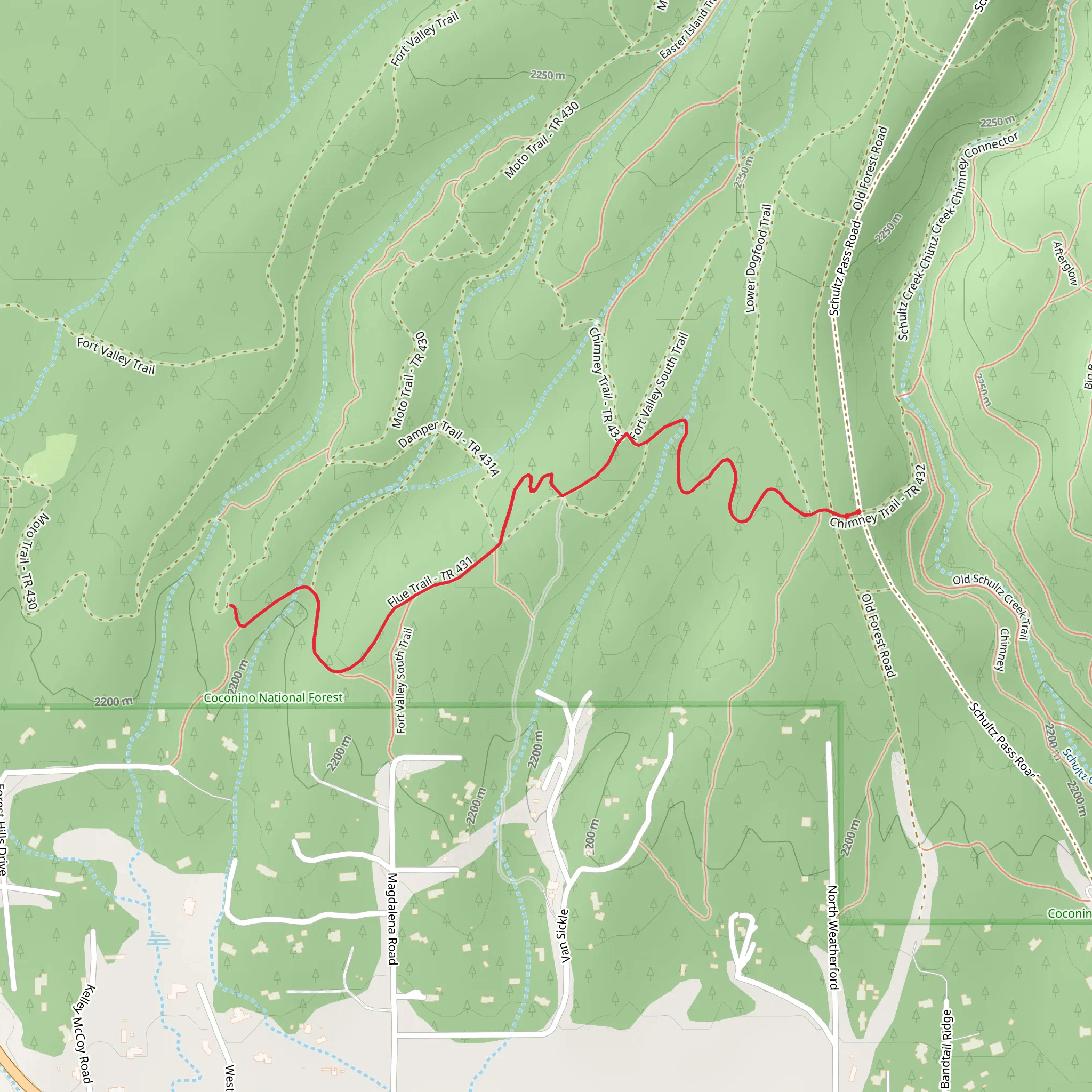 Flue Trail via Chimney Trail mobile static map