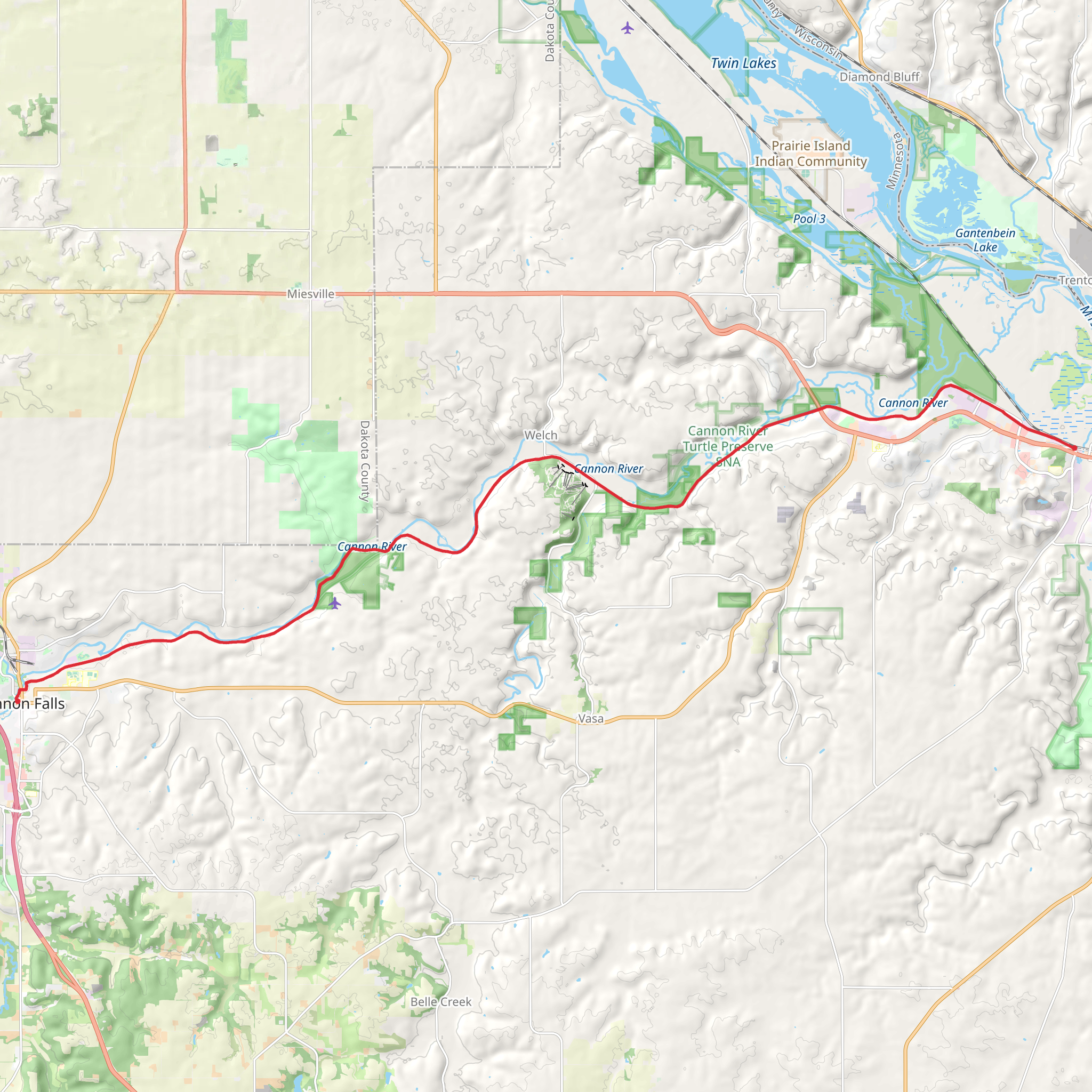 Canon Valley Trail mobile static map