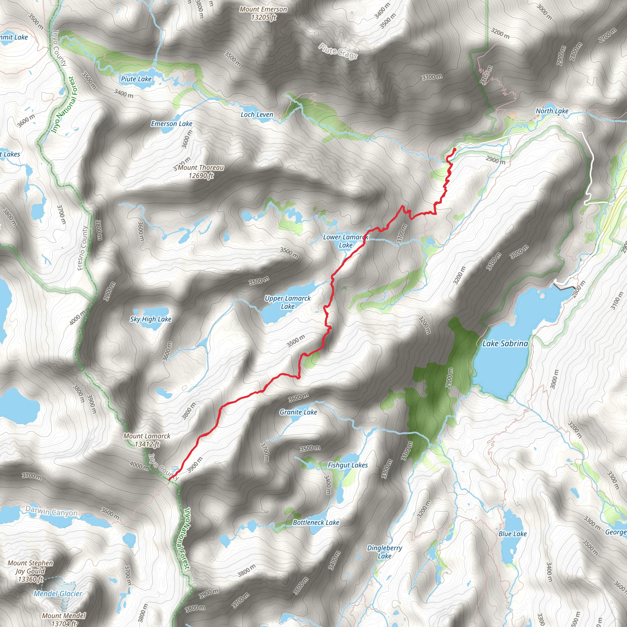 Lamarck Col Trail mobile static map