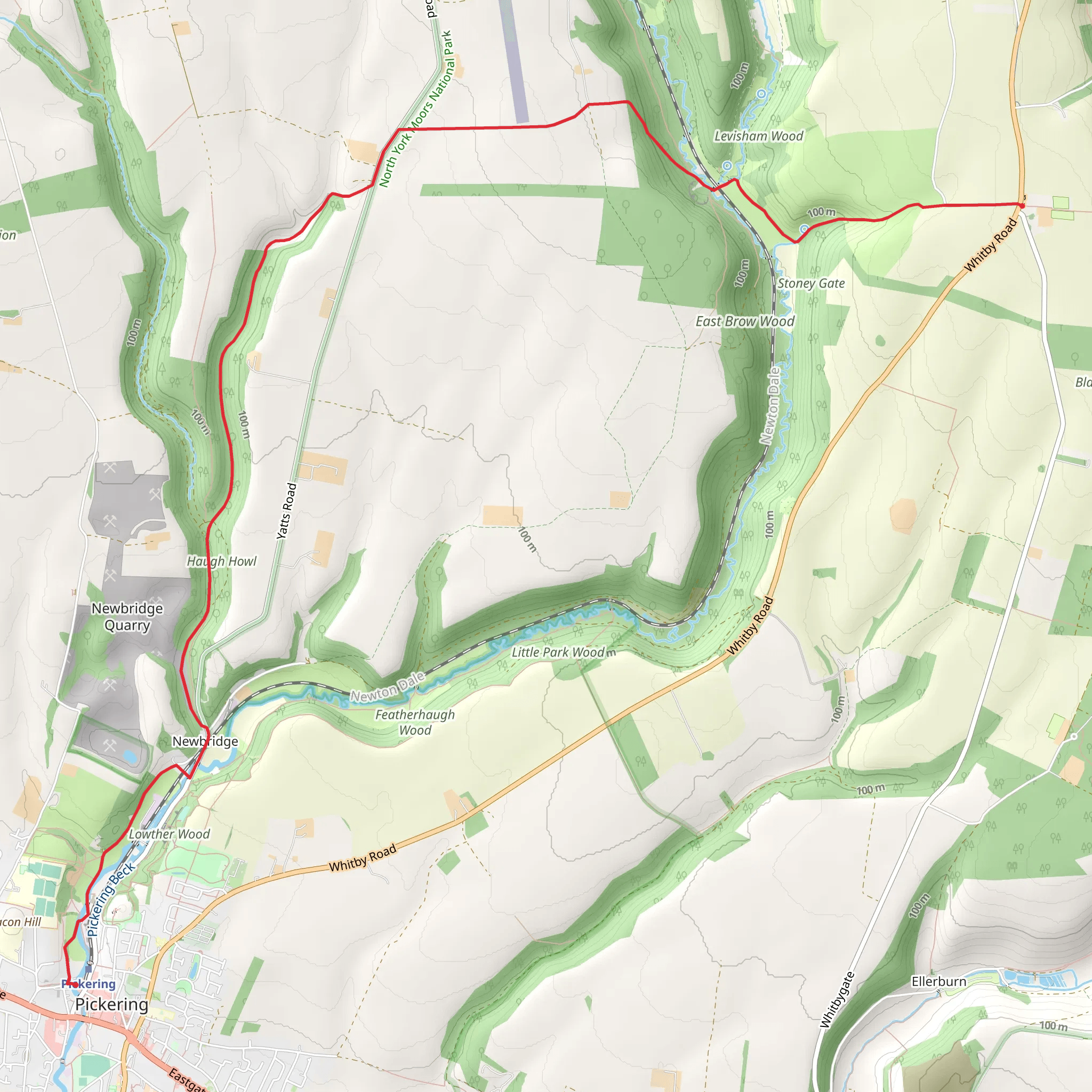 Low Dalby to Pickering Walk mobile static map