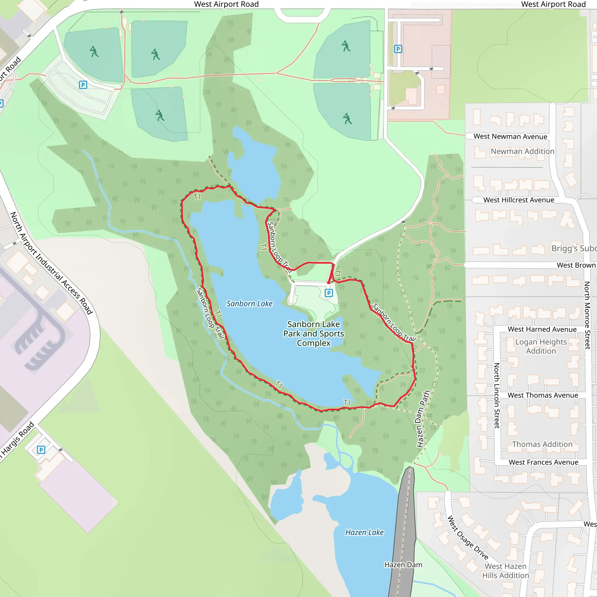 Sanborn Lake Loop mobile static map