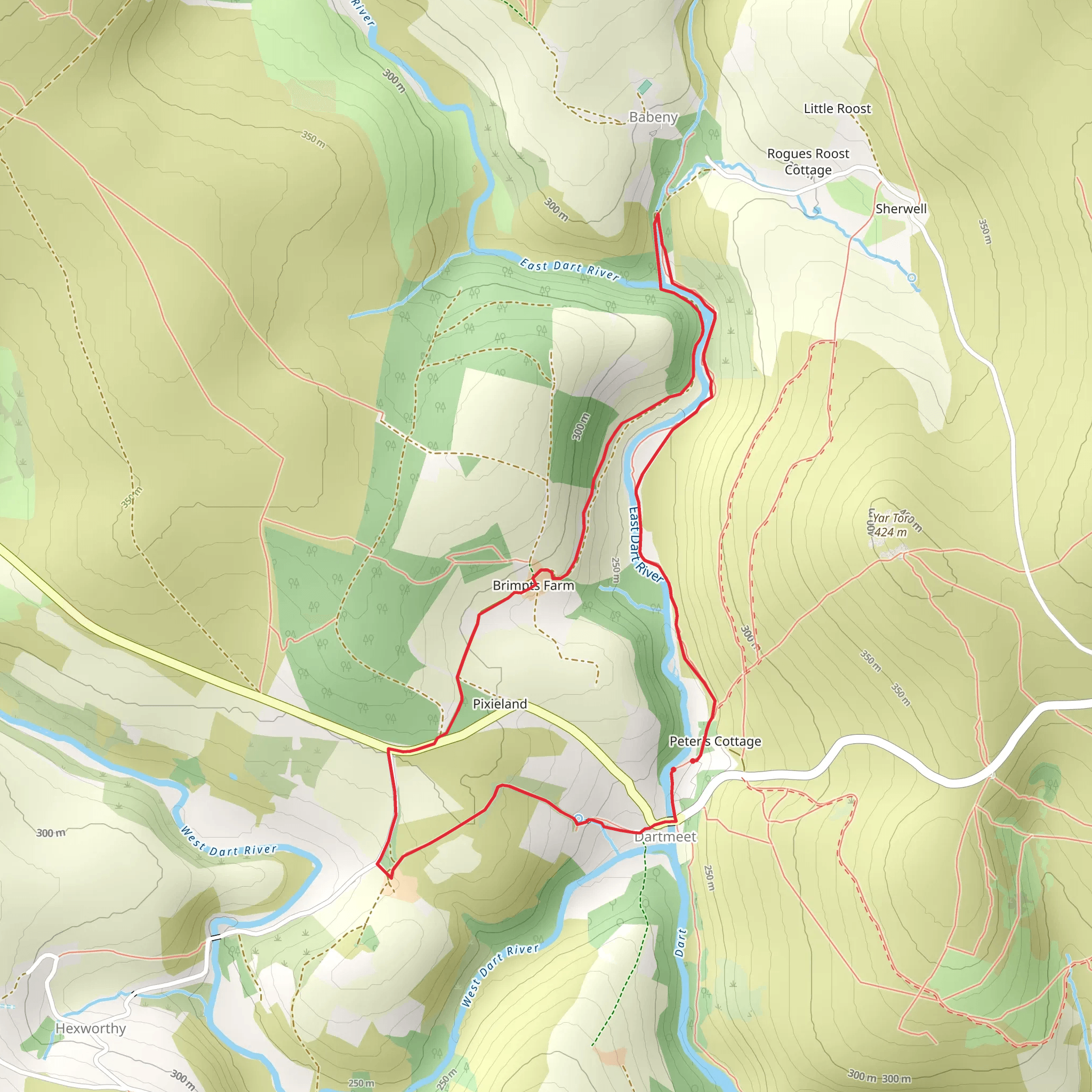 Dartmeet Walk mobile static map