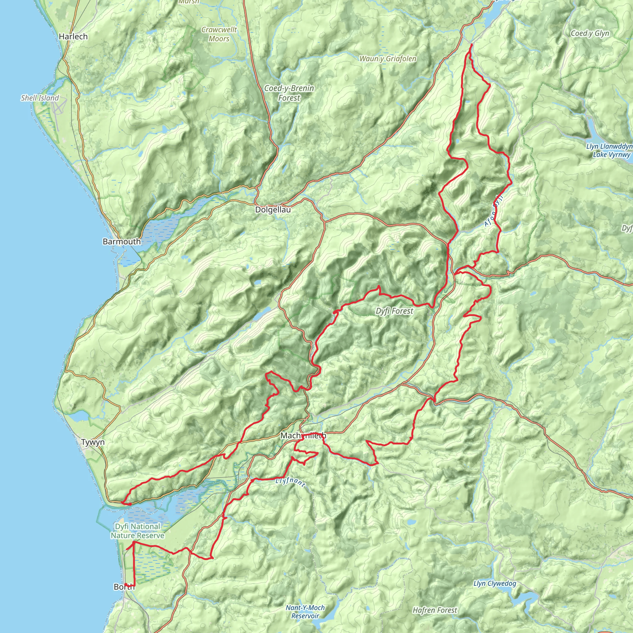 Dyfi Valley Way mobile static map