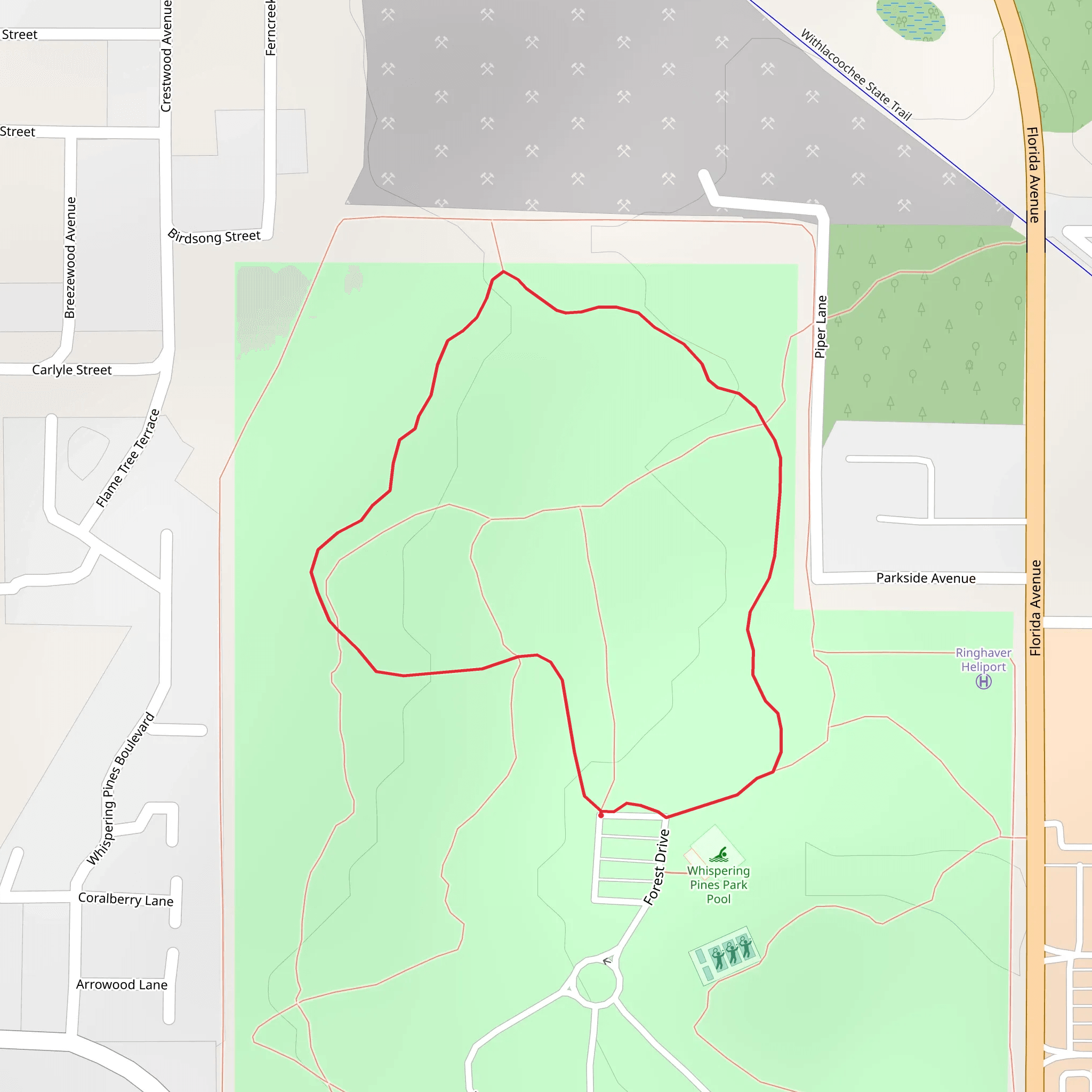 Blue Loop Trail mobile static map