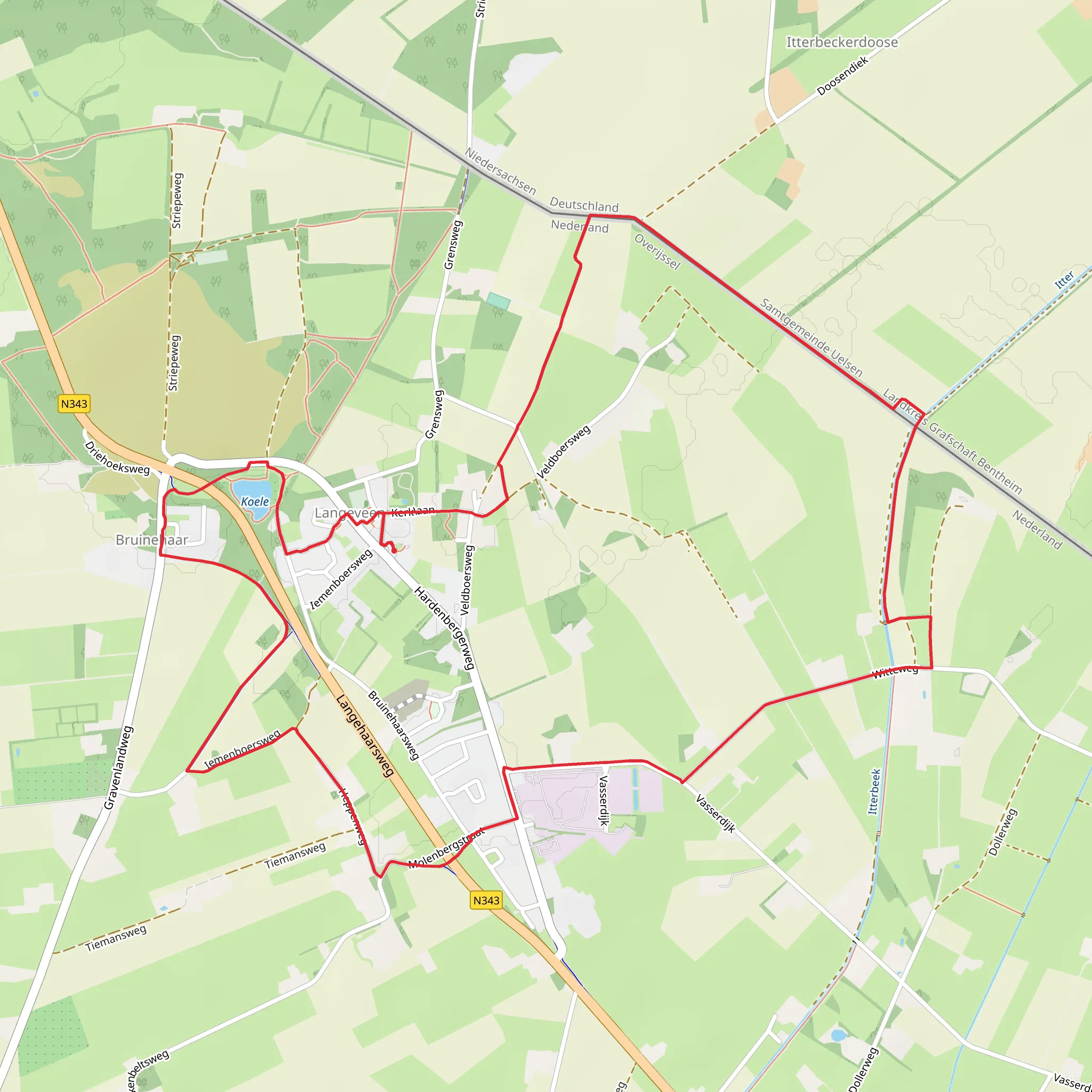 Mandjesberg, Moenkesberg and Langeveen Loop mobile static map