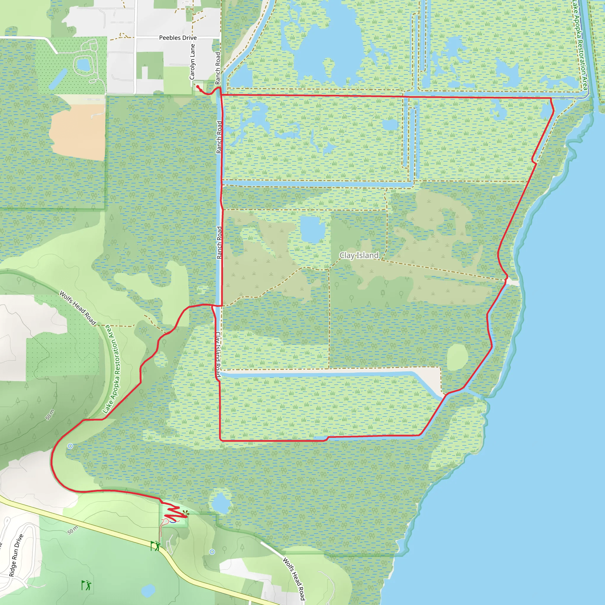 Clay Island Loop mobile static map