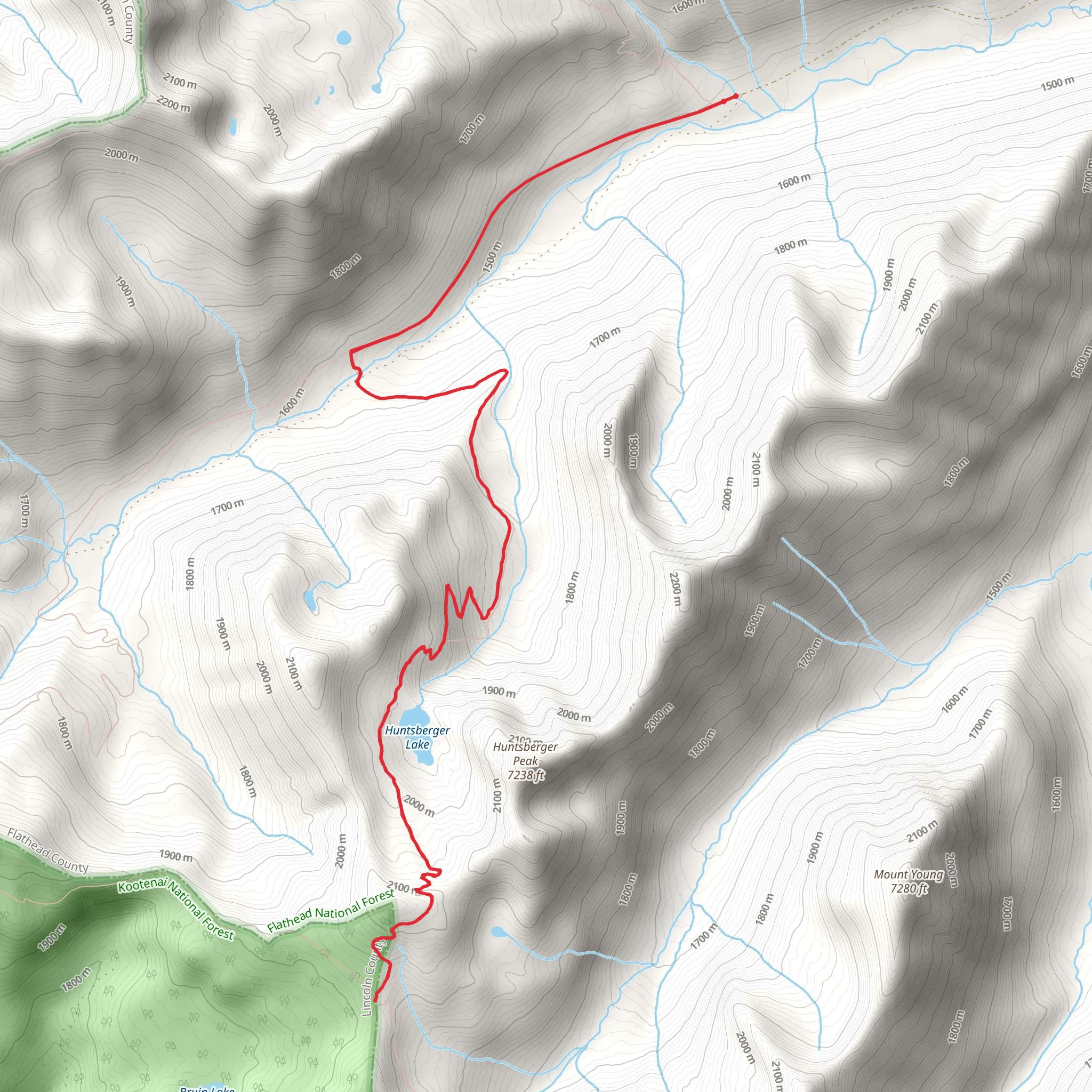 Huntsberger Lake Trail mobile static map