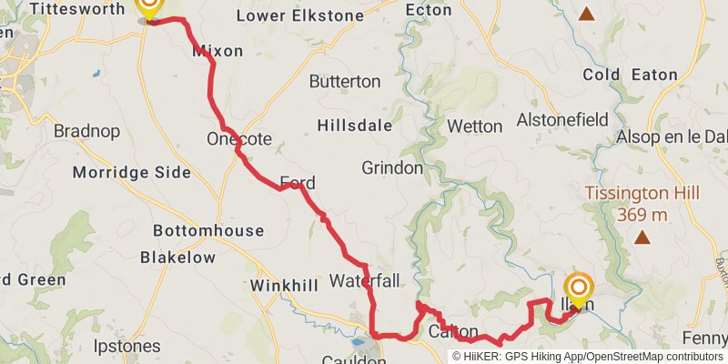 Peak District Boundary Walk stage 13 Map
