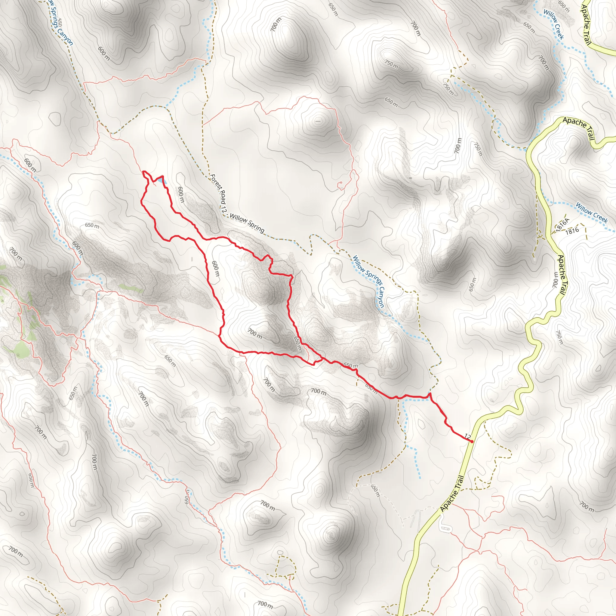 Willow Springs Basin Tank Loop mobile static map