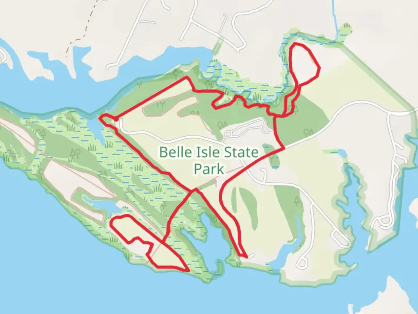 An image depicting the trail Loop around Mulberry Creek and its surrounding area.