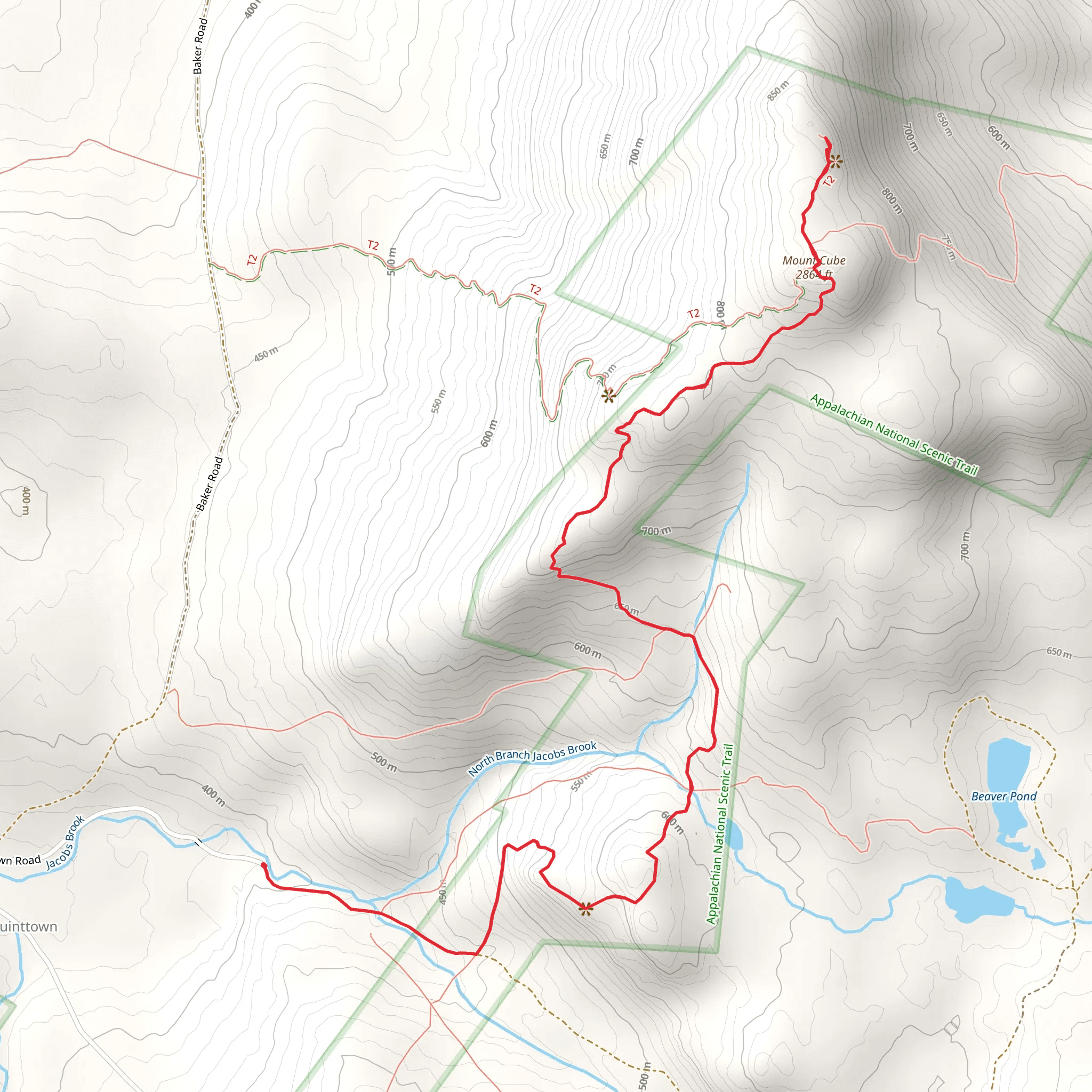 Mount Cube Trail via Quinttown Road mobile static map
