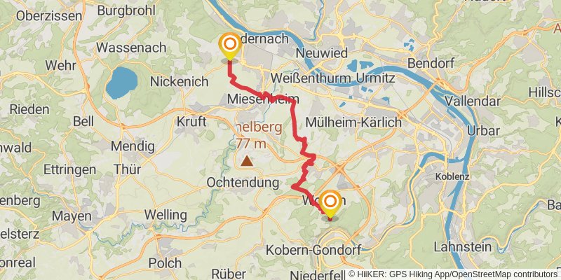 RheinBurgenWeg stage 4 Map