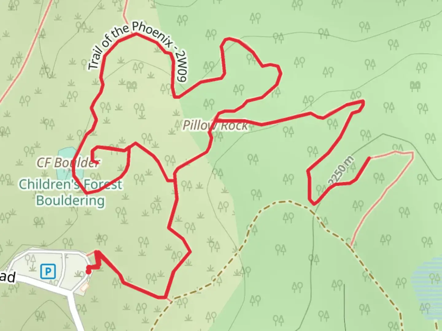 An image depicting the trail Trail of the Phoenix and its surrounding area.
