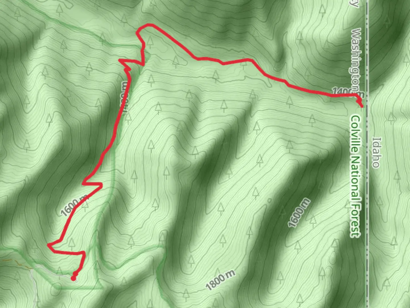 An image depicting the trail Salmo Cabin via Salmo Basin Trail and its surrounding area.