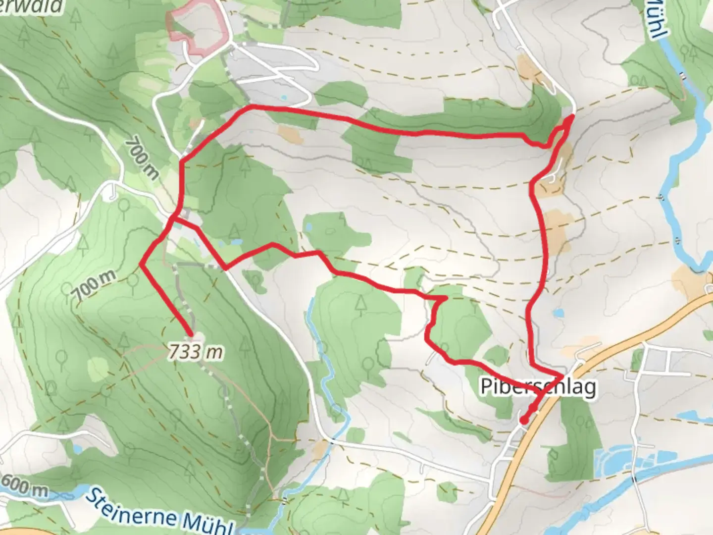 An image depicting the trail V7 Speckstüberl Runde and its surrounding area.