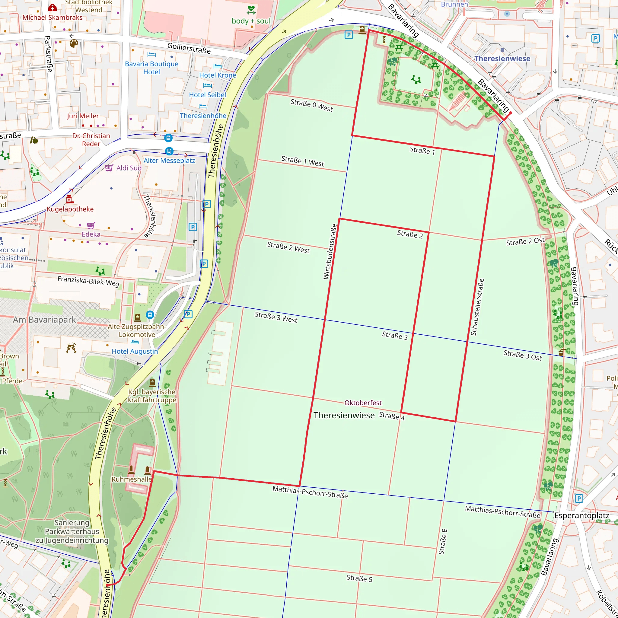 Theresienwiese Walk mobile static map