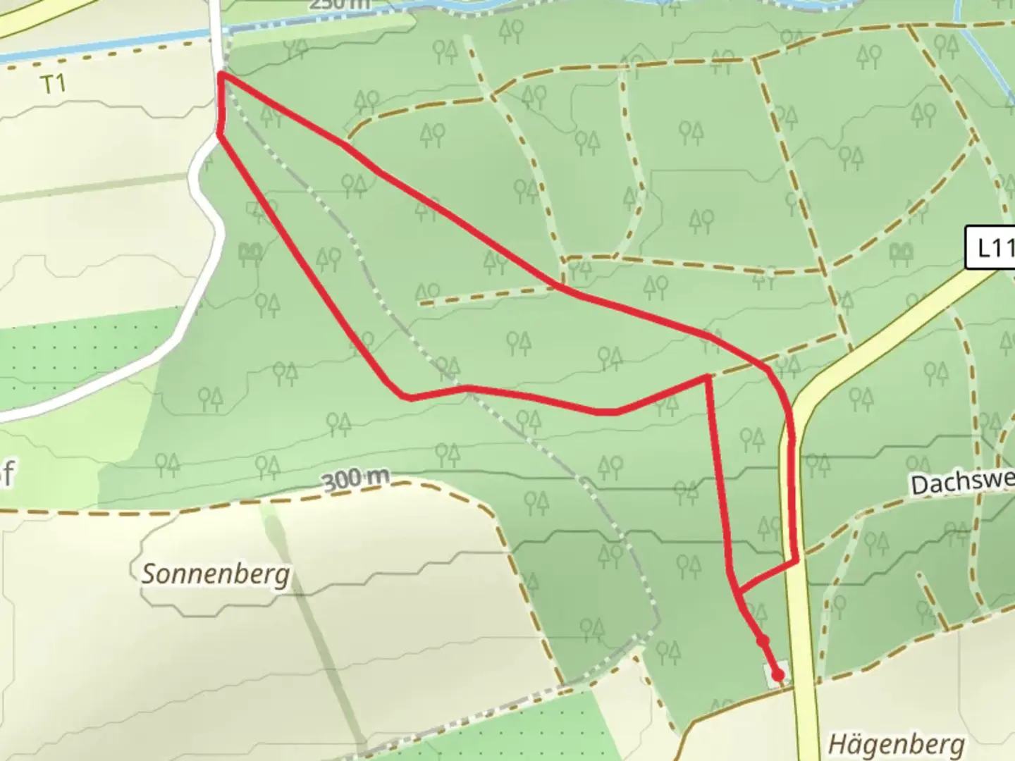 An image depicting the trail Durstlache Loop and its surrounding area.