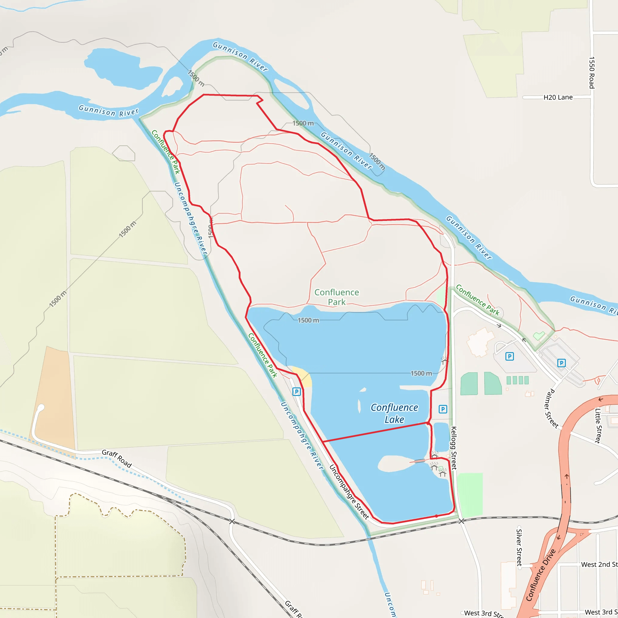 Confluence Lake and Gunnison River Loop mobile static map