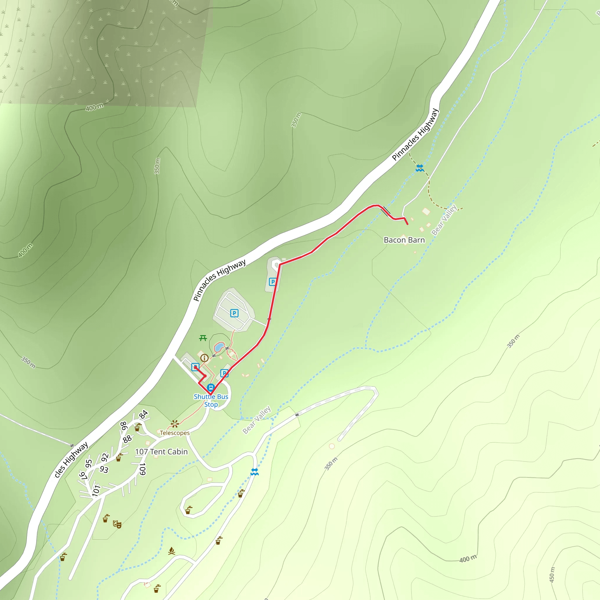 Pinnacles Campground mobile static map