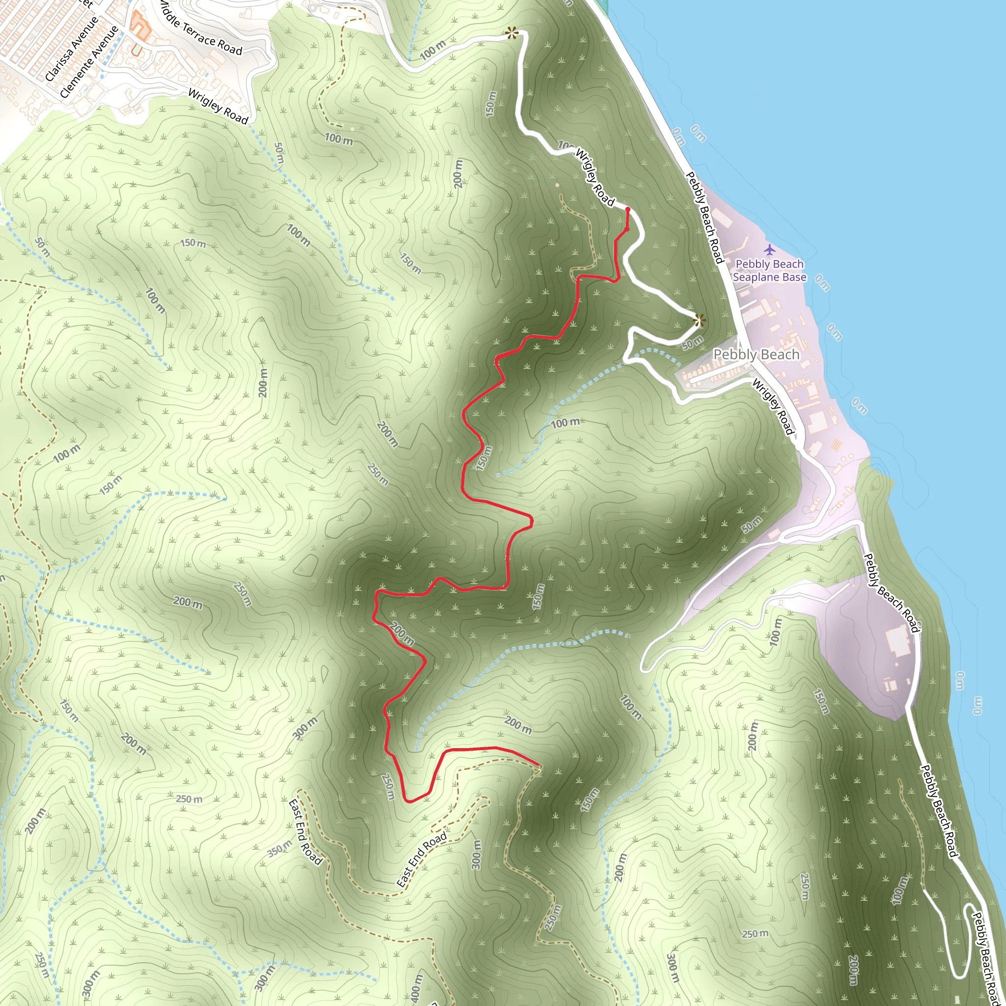 Trans Catalina Trail - Pebbly Beach mobile static map