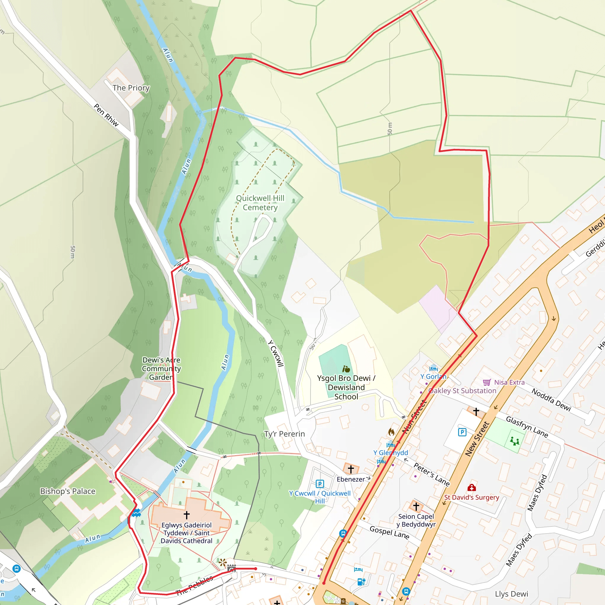 St Davids - Meidr Dwyll mobile static map
