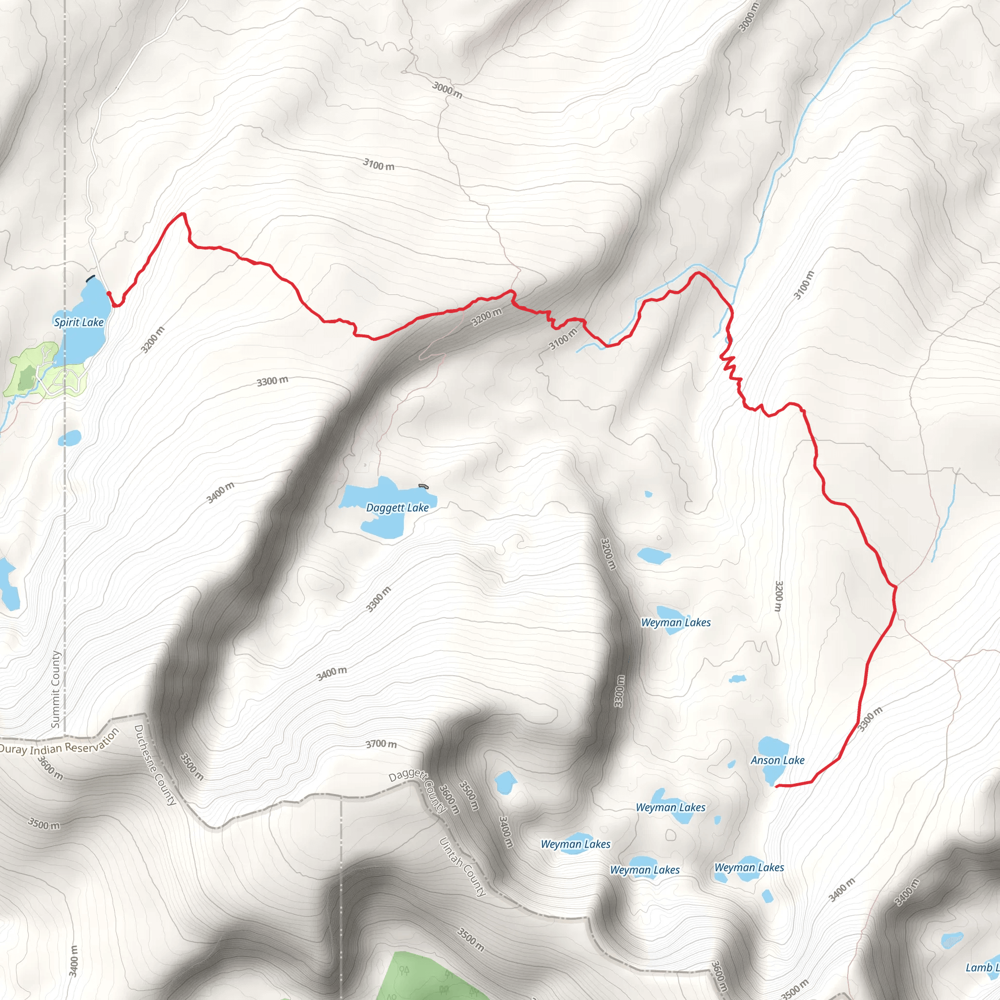 Browne Spirit Lake Trail and Anson Lake Trail mobile static map