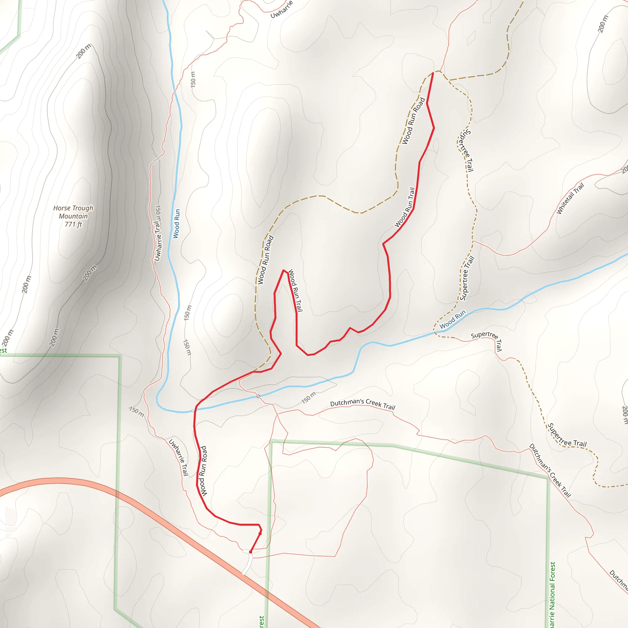 Wood Run Trail mobile static map