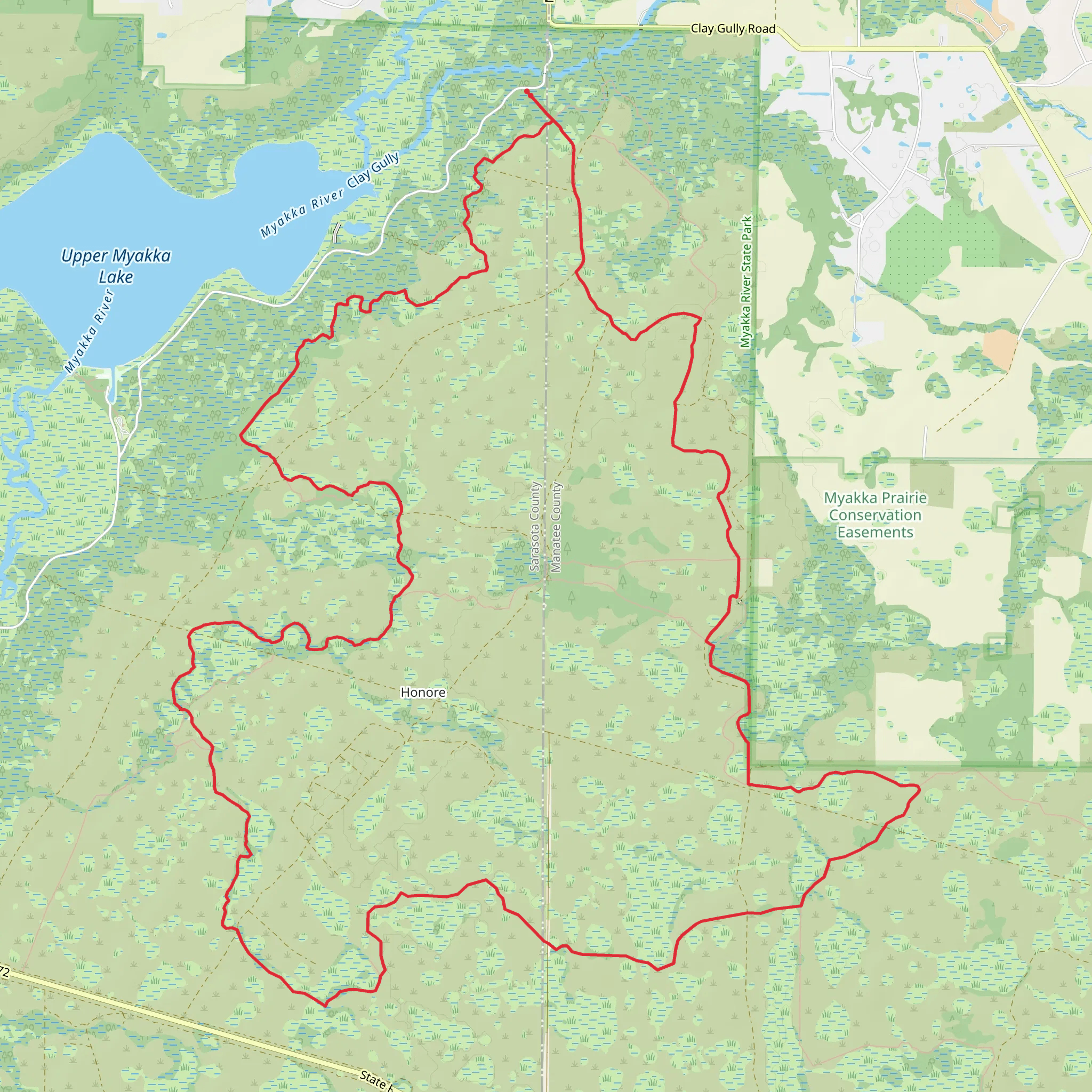Myakka Hiking Loop Trail mobile static map
