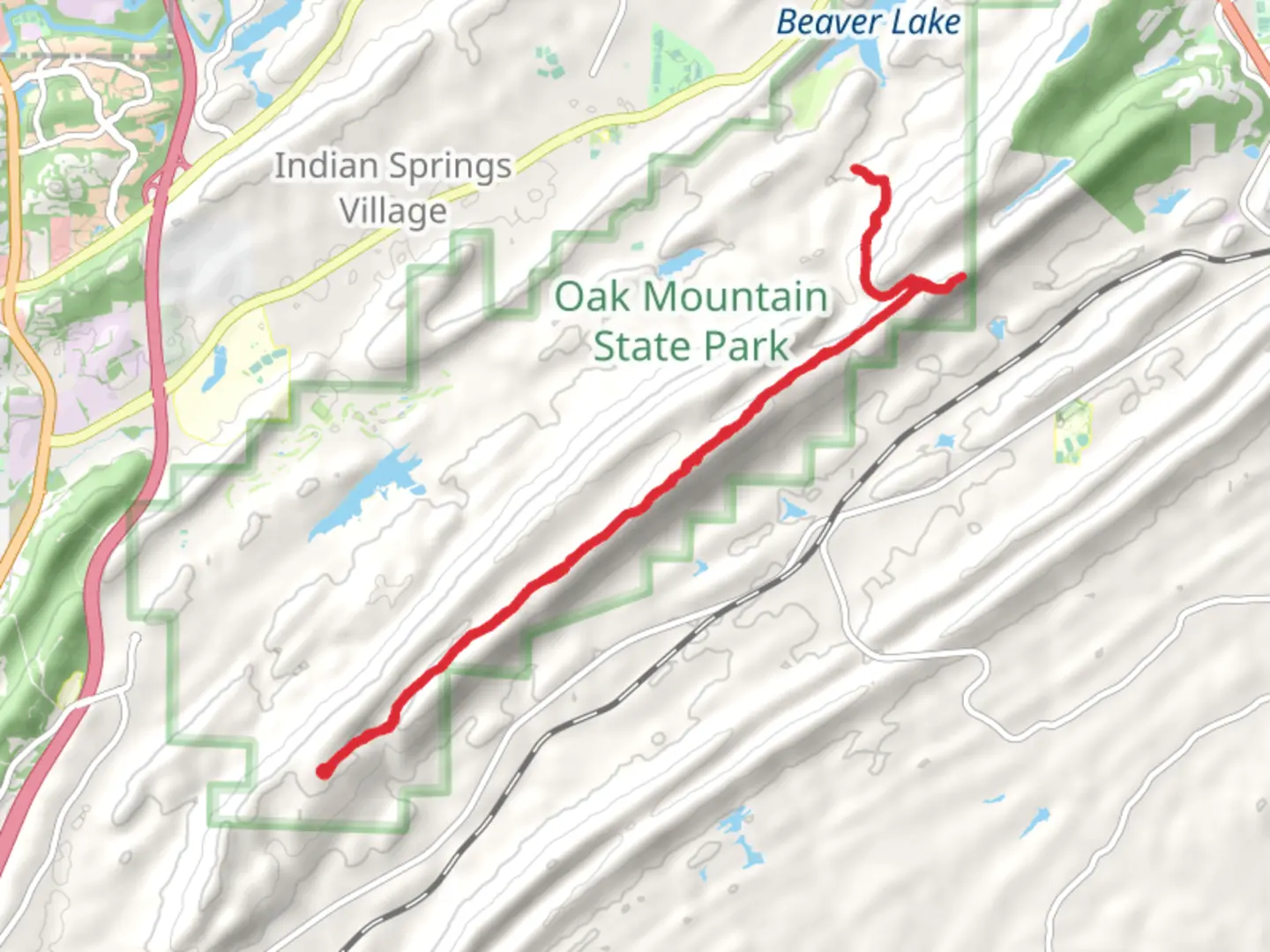 An image depicting the trail Blue and King's Chair Overlook and its surrounding area.
