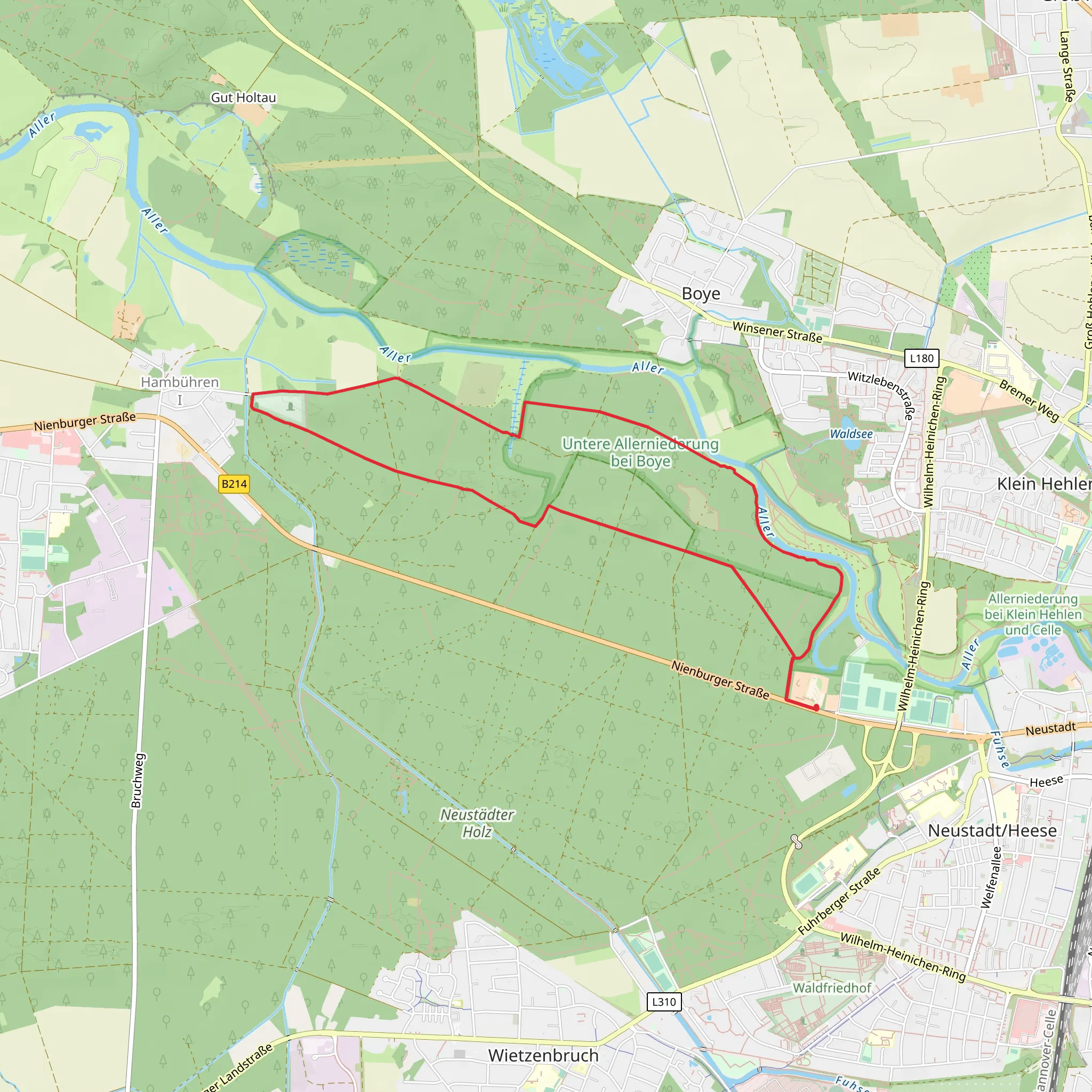 Untere Allerniederung bein Boye Short Loop mobile static map