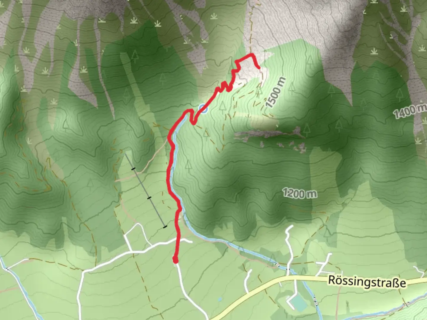 An image depicting the trail Lärchbodenalm Hike and its surrounding area.
