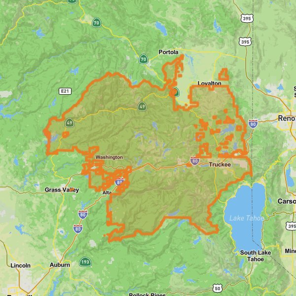Tahoe National Forest mobile static map