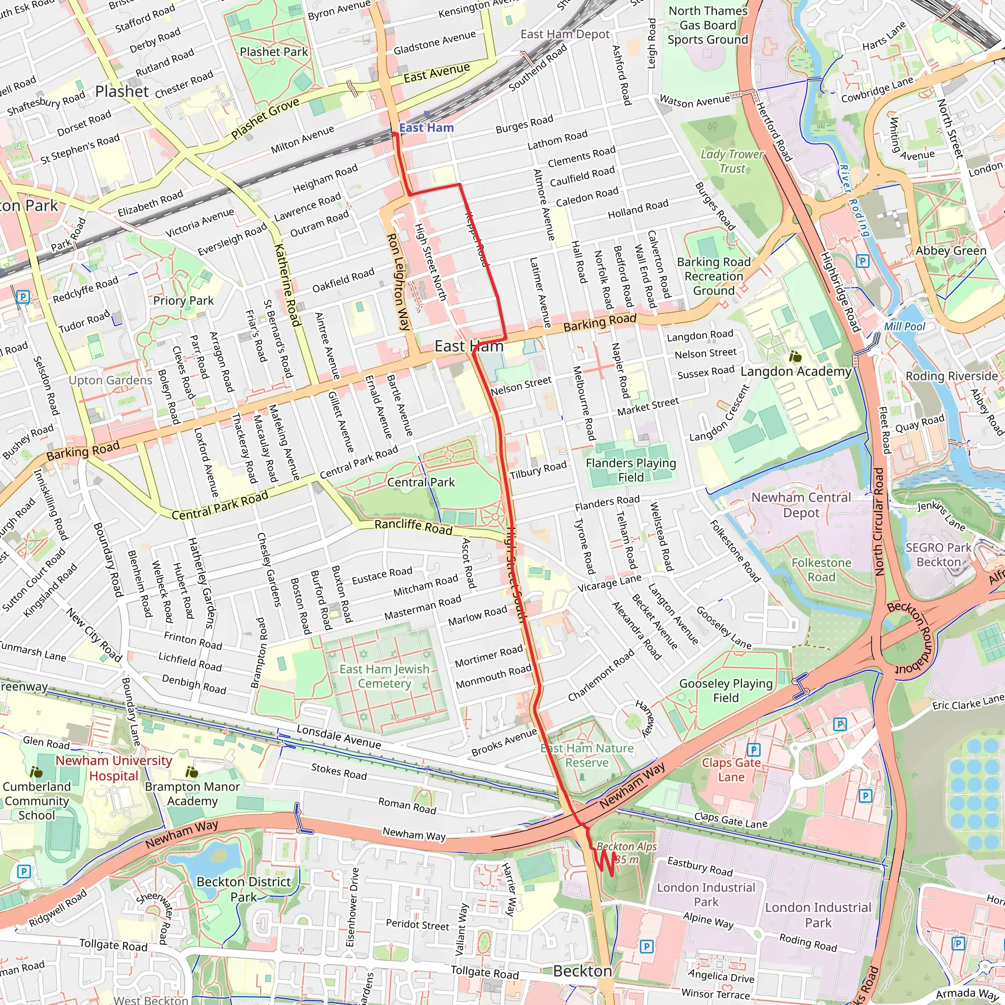 Beckton Alps mobile static map