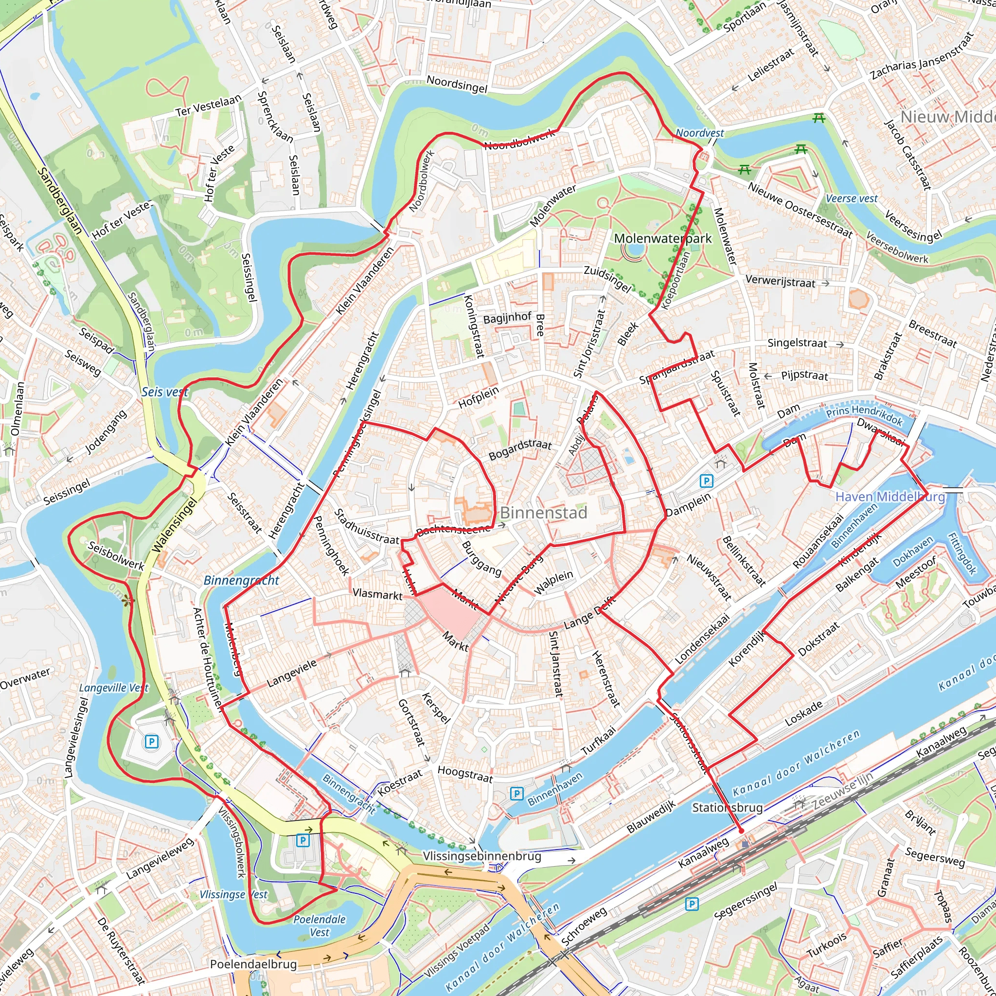 Molenwater Park, De Seismolen and De Hoop via Noordbolwerk mobile static map