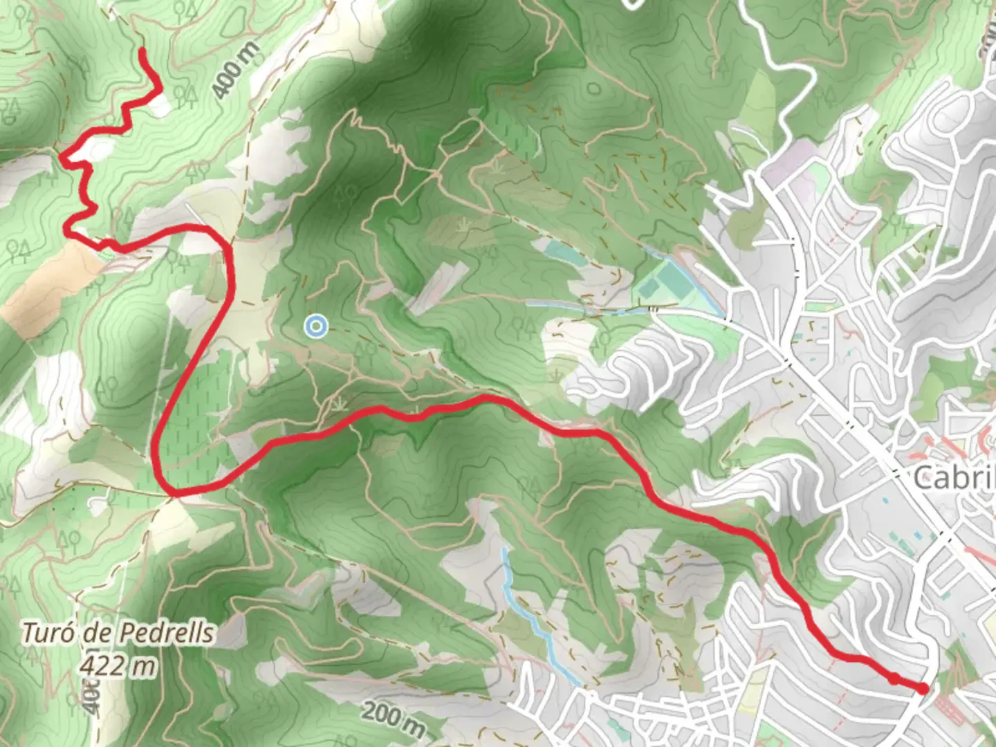 An image depicting the trail Roca d'en Toni Trail SL C 113 and its surrounding area.
