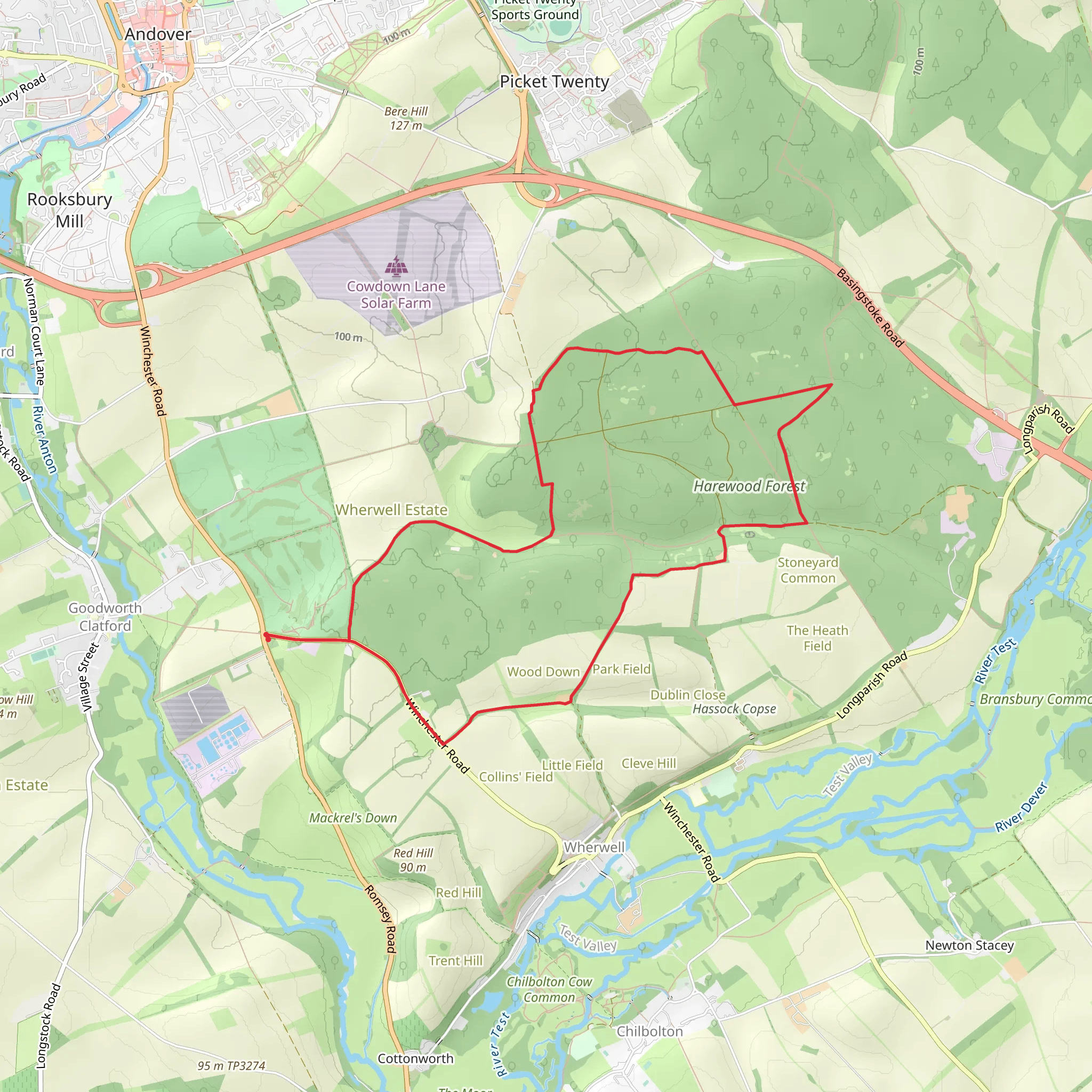 Harewood Forest Walk mobile static map
