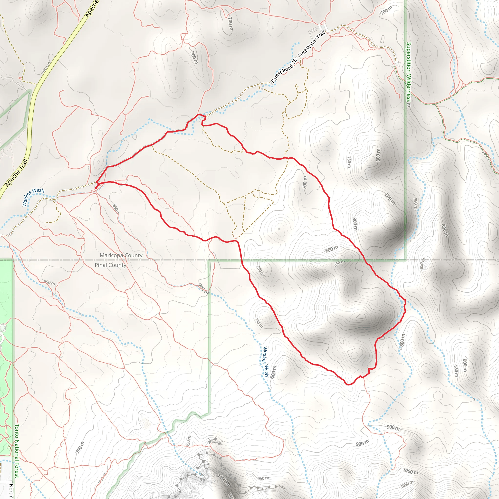 Massacre Falls Trail Loop mobile static map