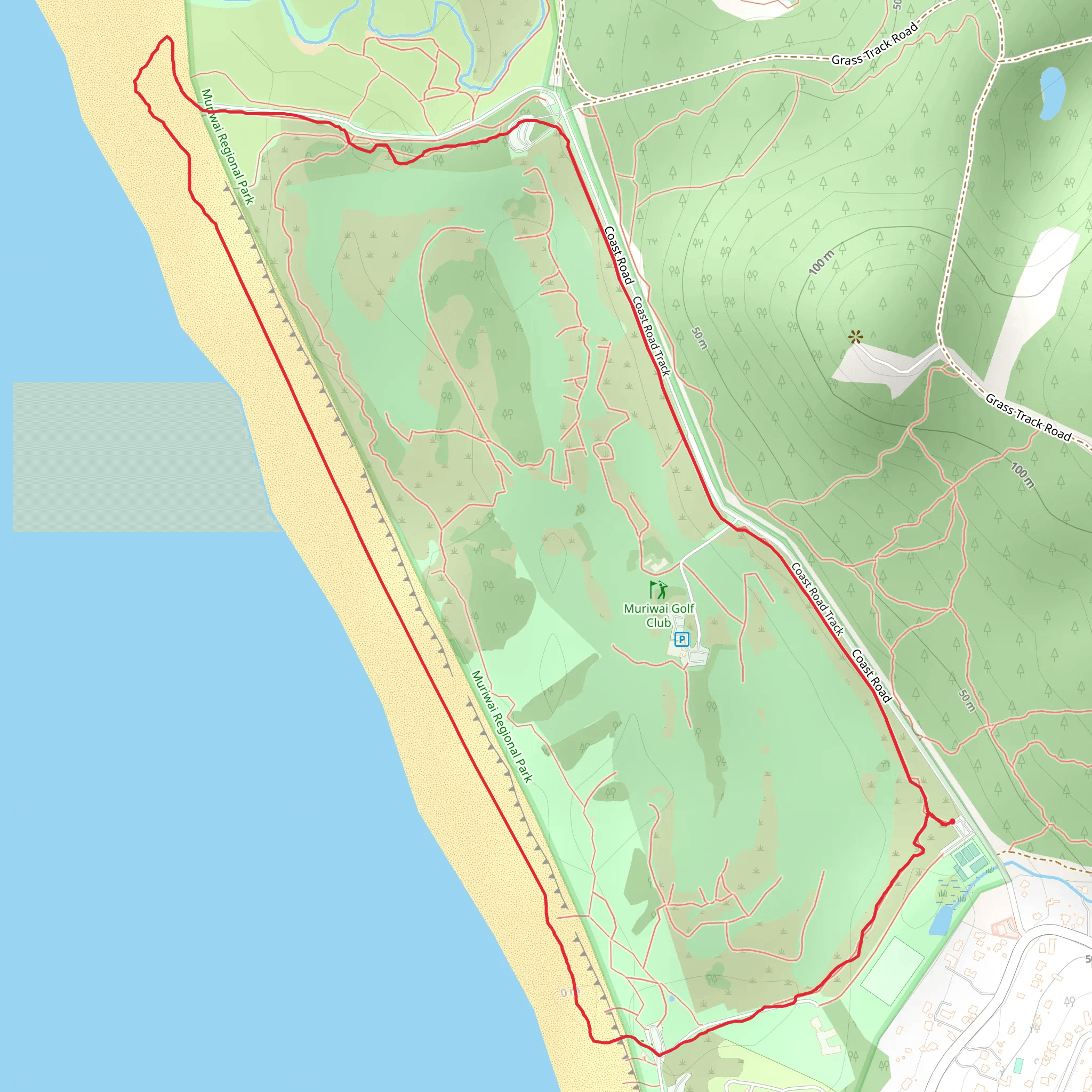 Muriwai Beach Loop mobile static map