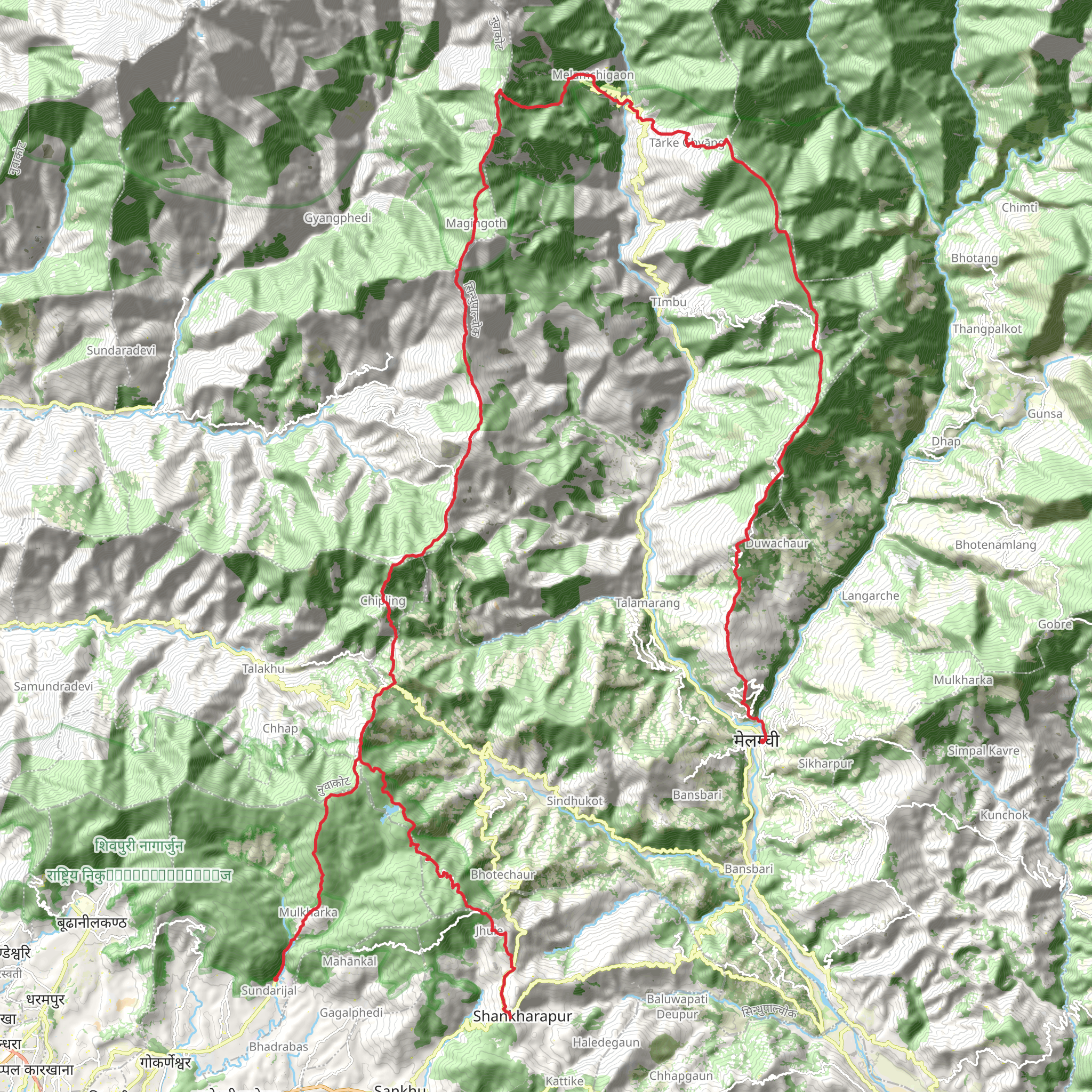 Helambu Trek mobile static map