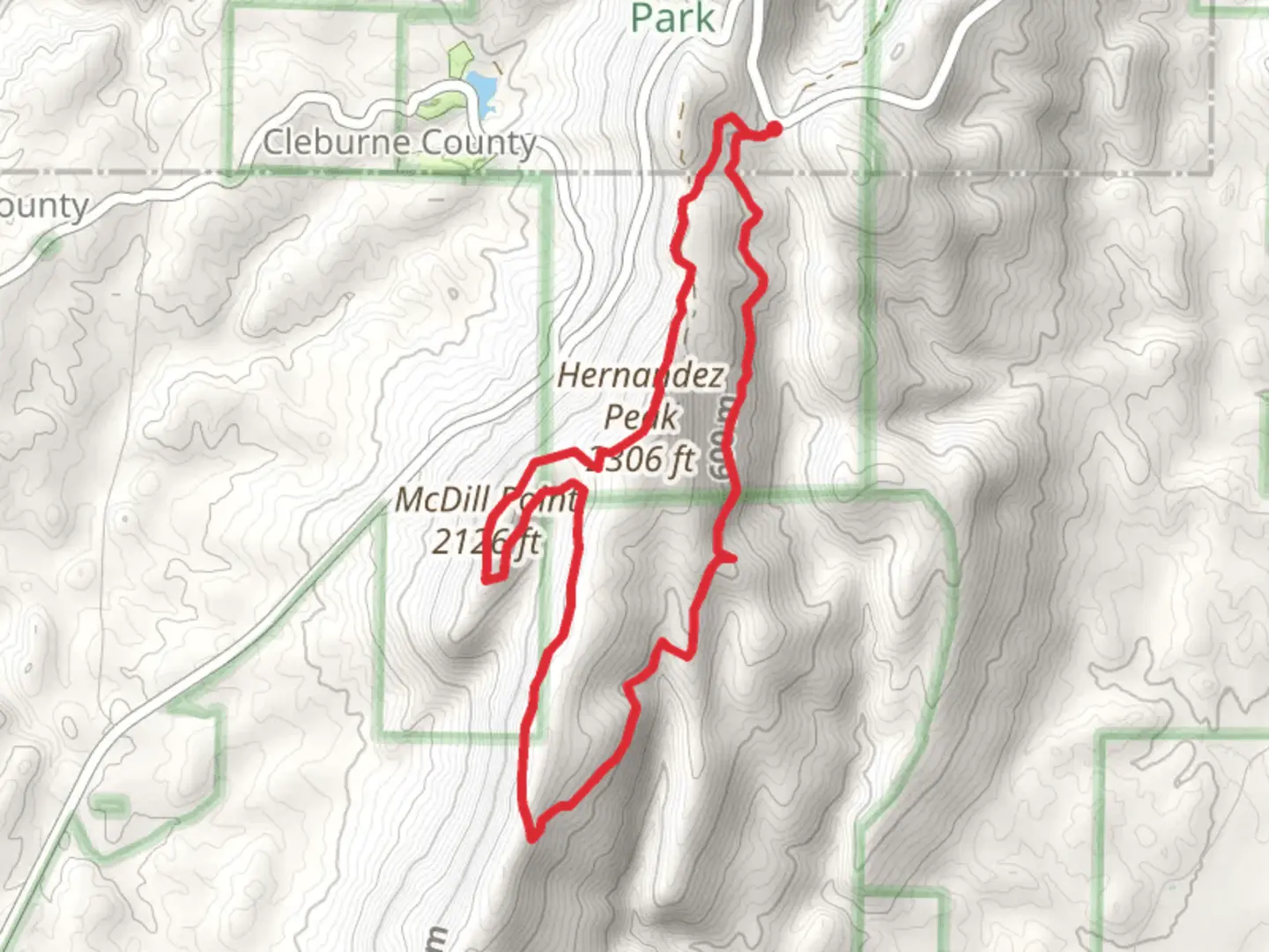 An image depicting the trail McDill Point and Hernandez Peak Loop and its surrounding area.