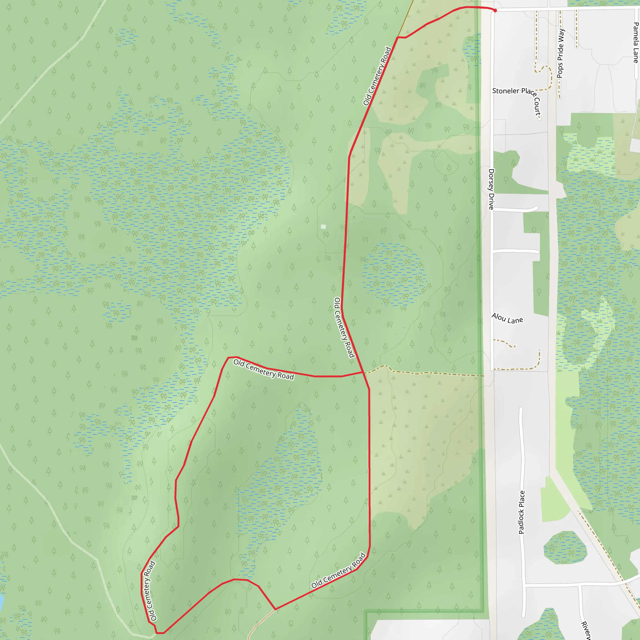 Whatley Family Cemetery Loop mobile static map