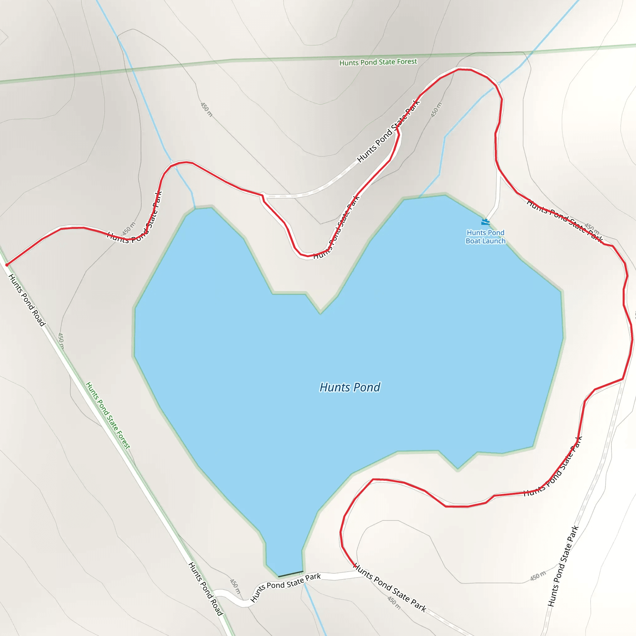 Hunts Pond State Park Loop mobile static map