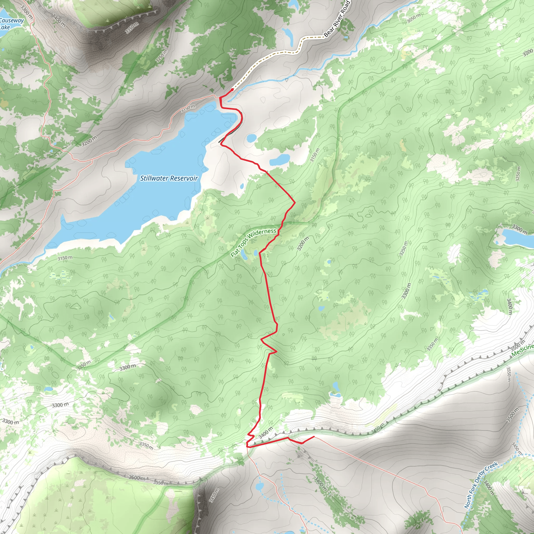 North Derby Trail Out and Back mobile static map