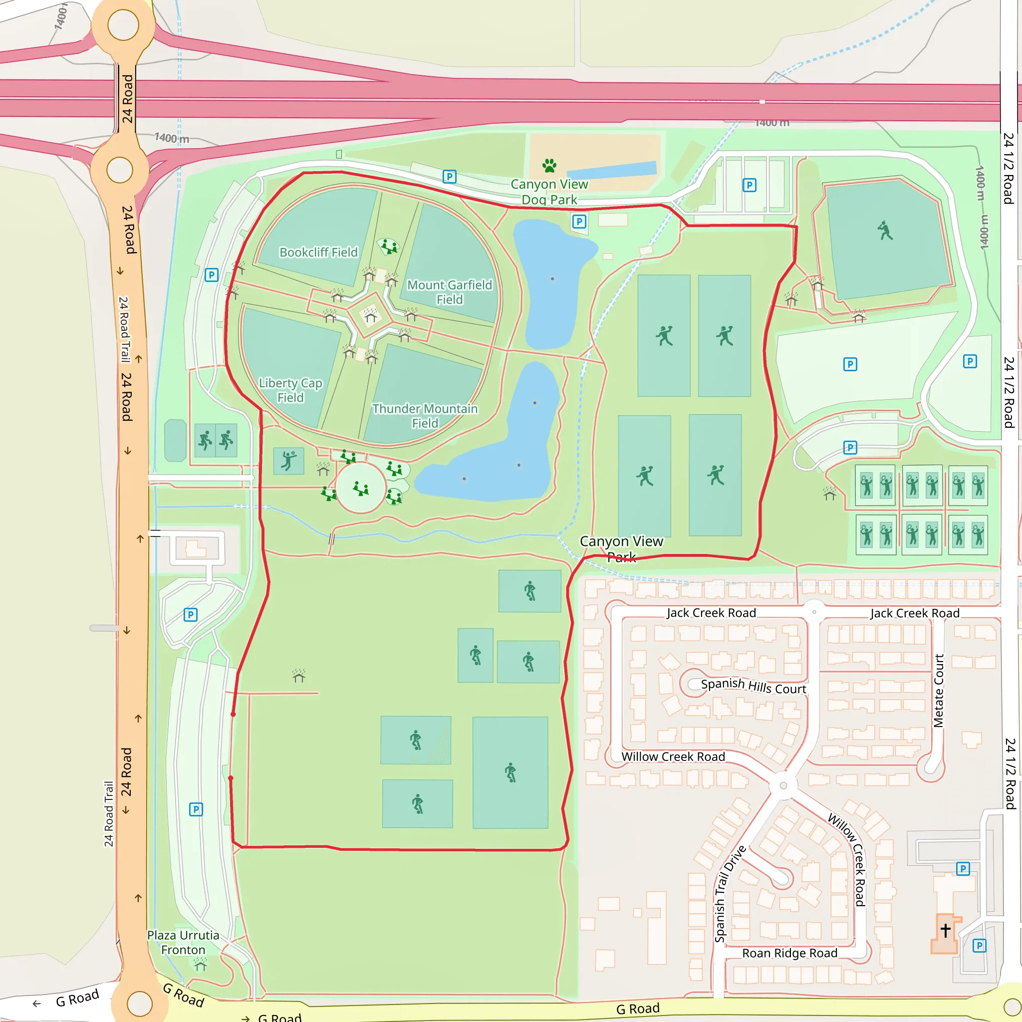 Canyon View Park Loop mobile static map