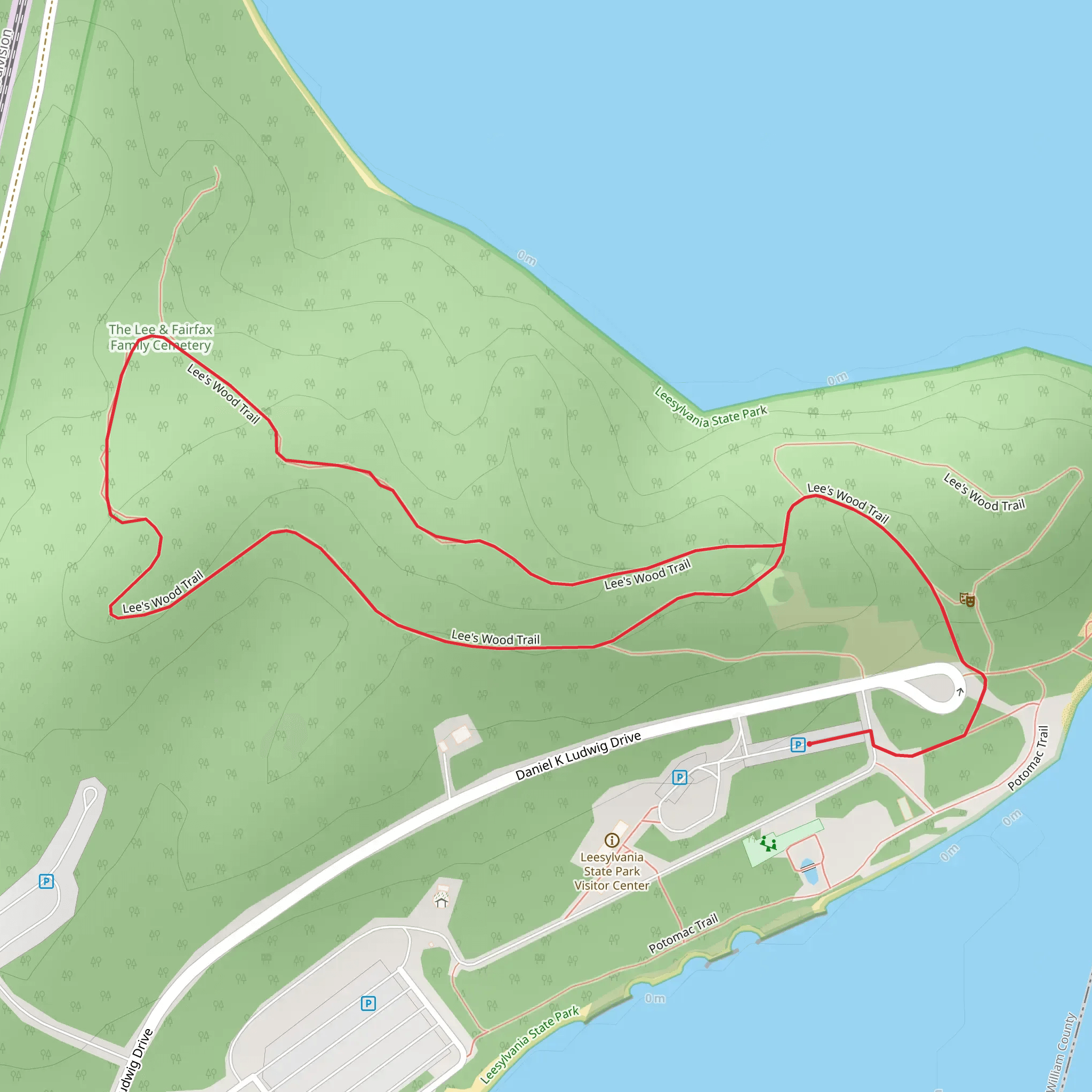 Lee's Wood Loop Trail mobile static map