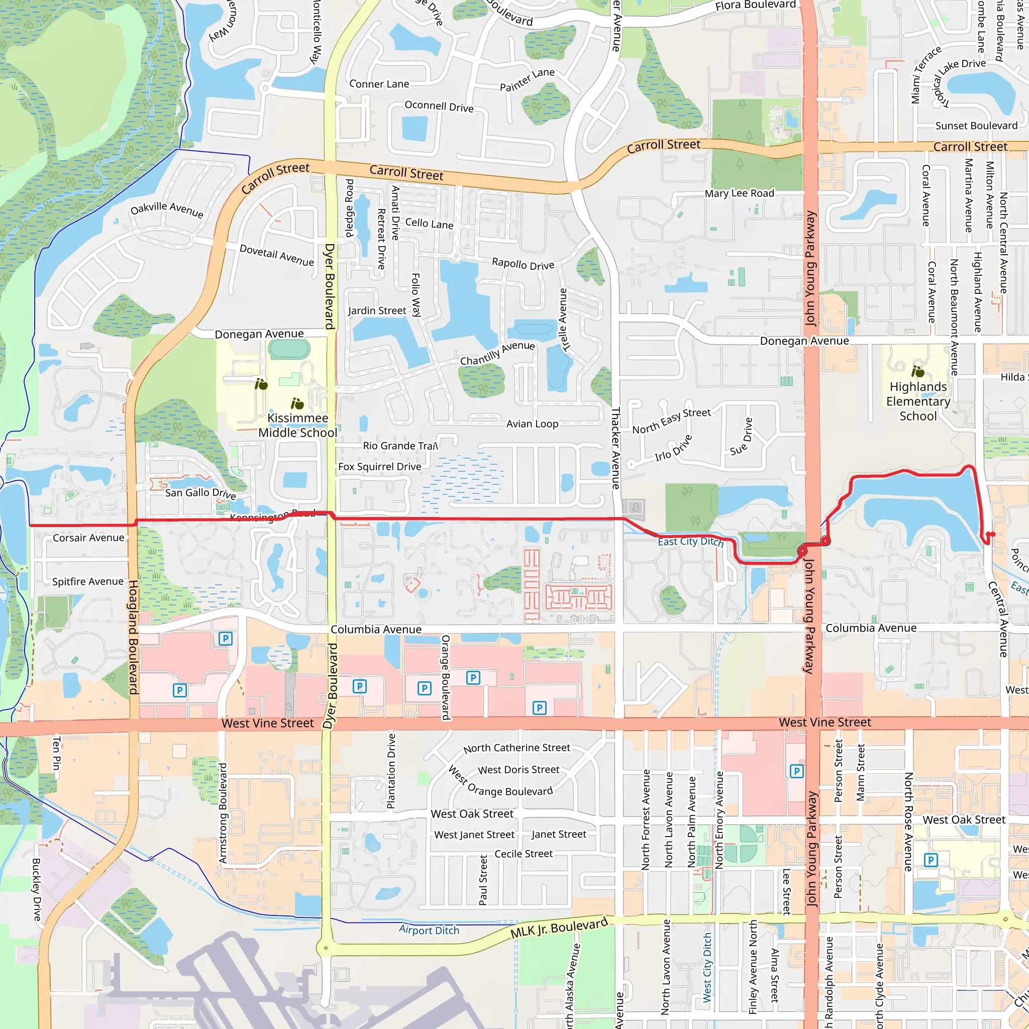Kissimmee Trail Out and Back mobile static map