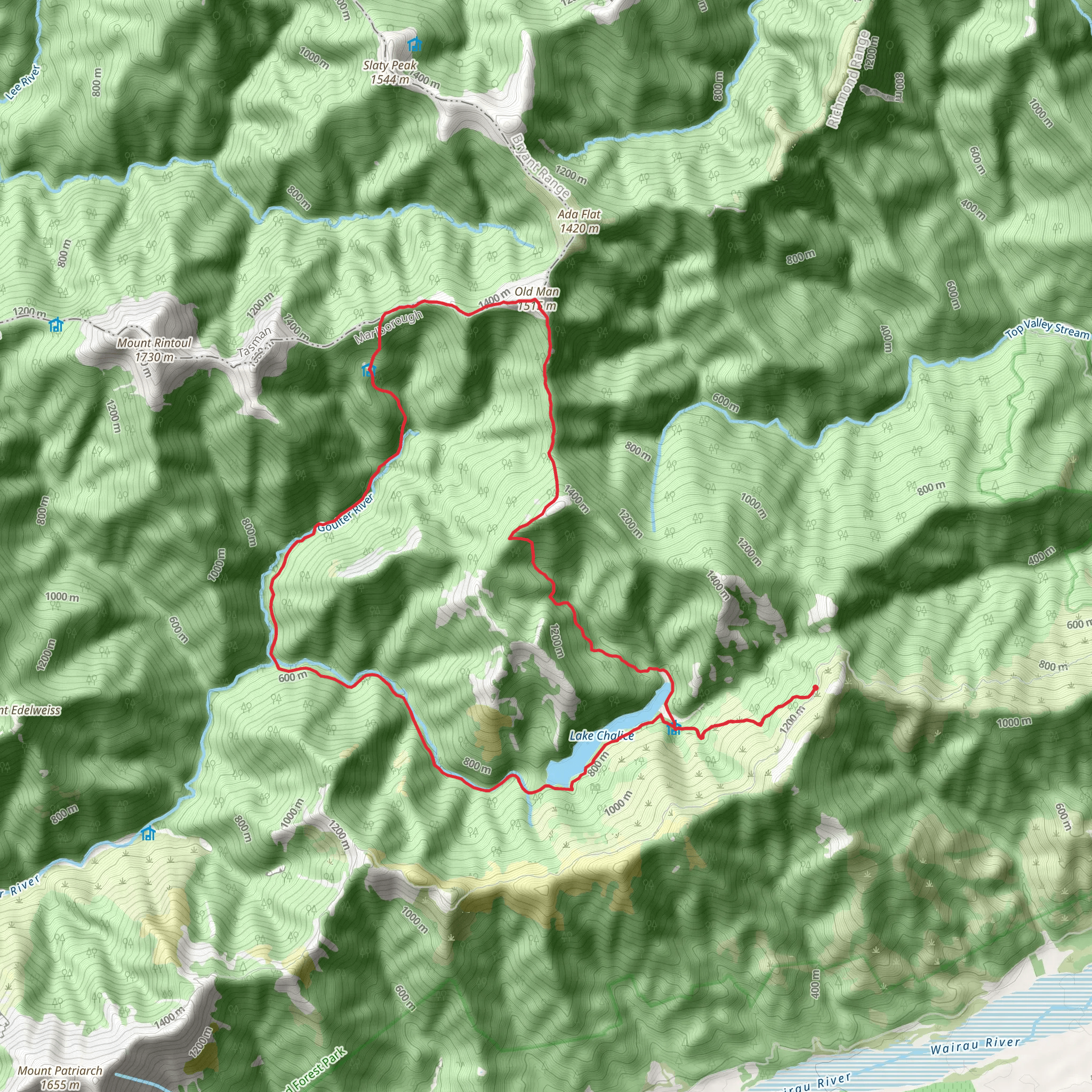 Old Man Hut Circuit - 2 Days mobile static map